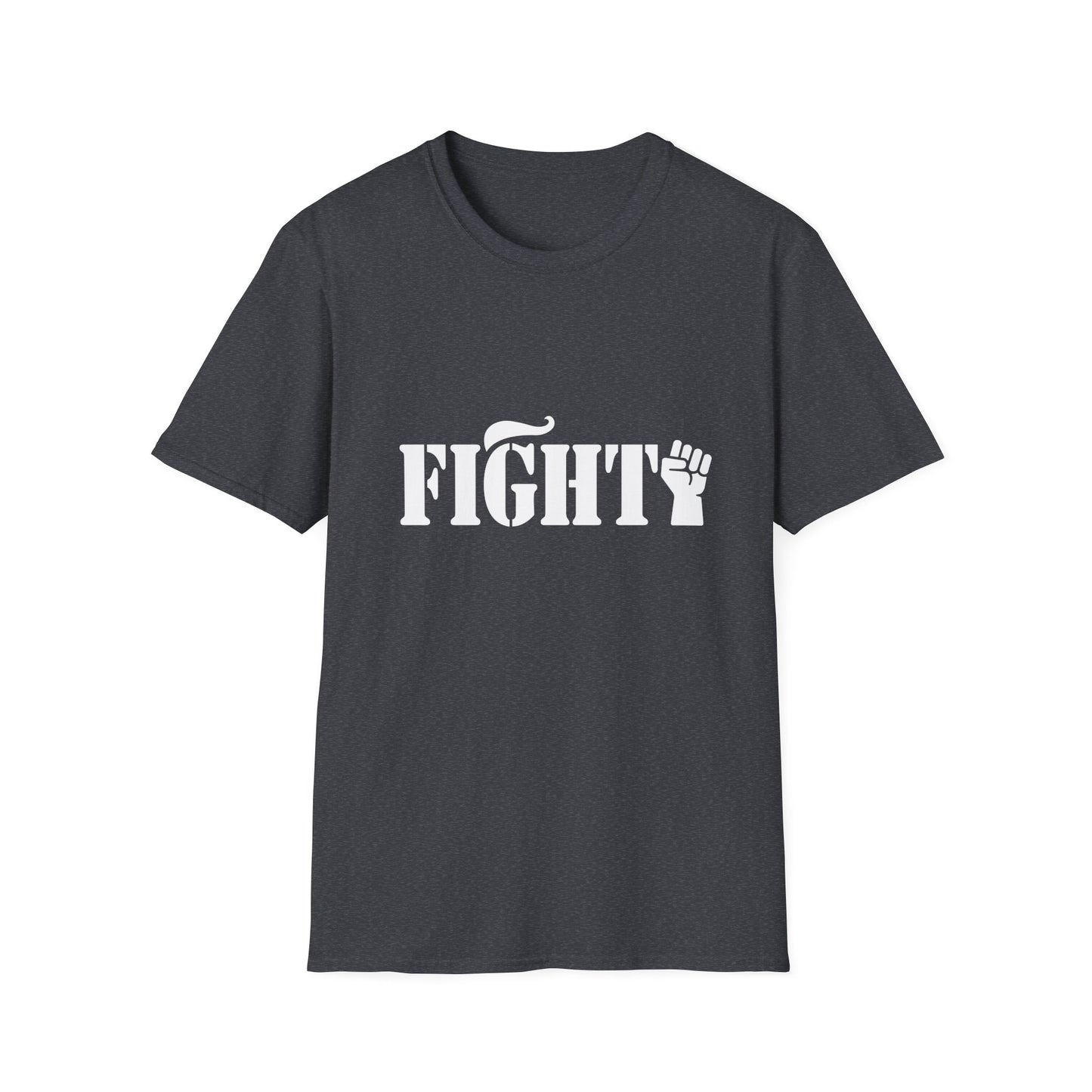 Fight Men's Tshirt (White Fist Logo) - Sweet Baby Jeez Teez