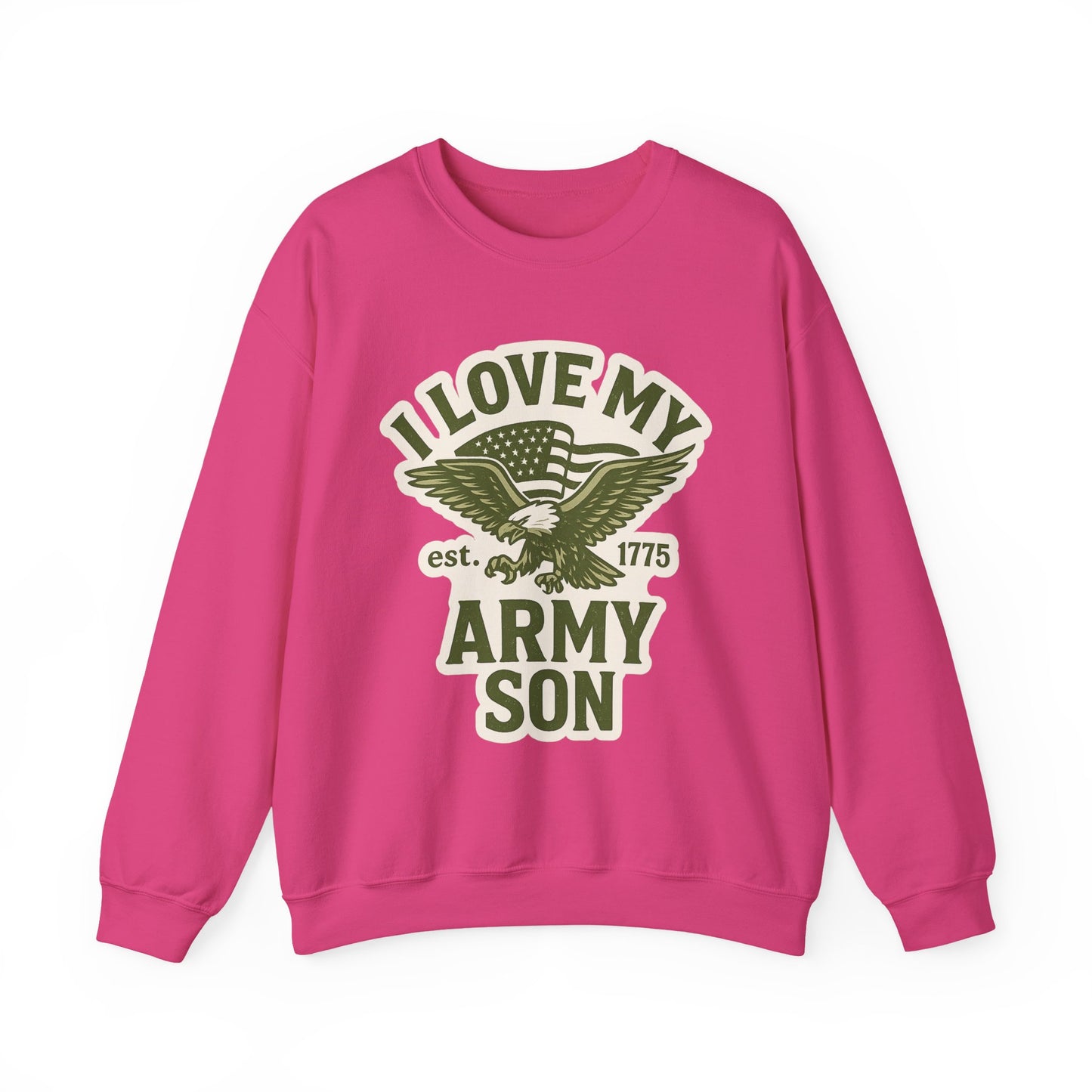 "I Love My Army Son" Patriotic Crewneck Sweatshirt for Army Military Parents