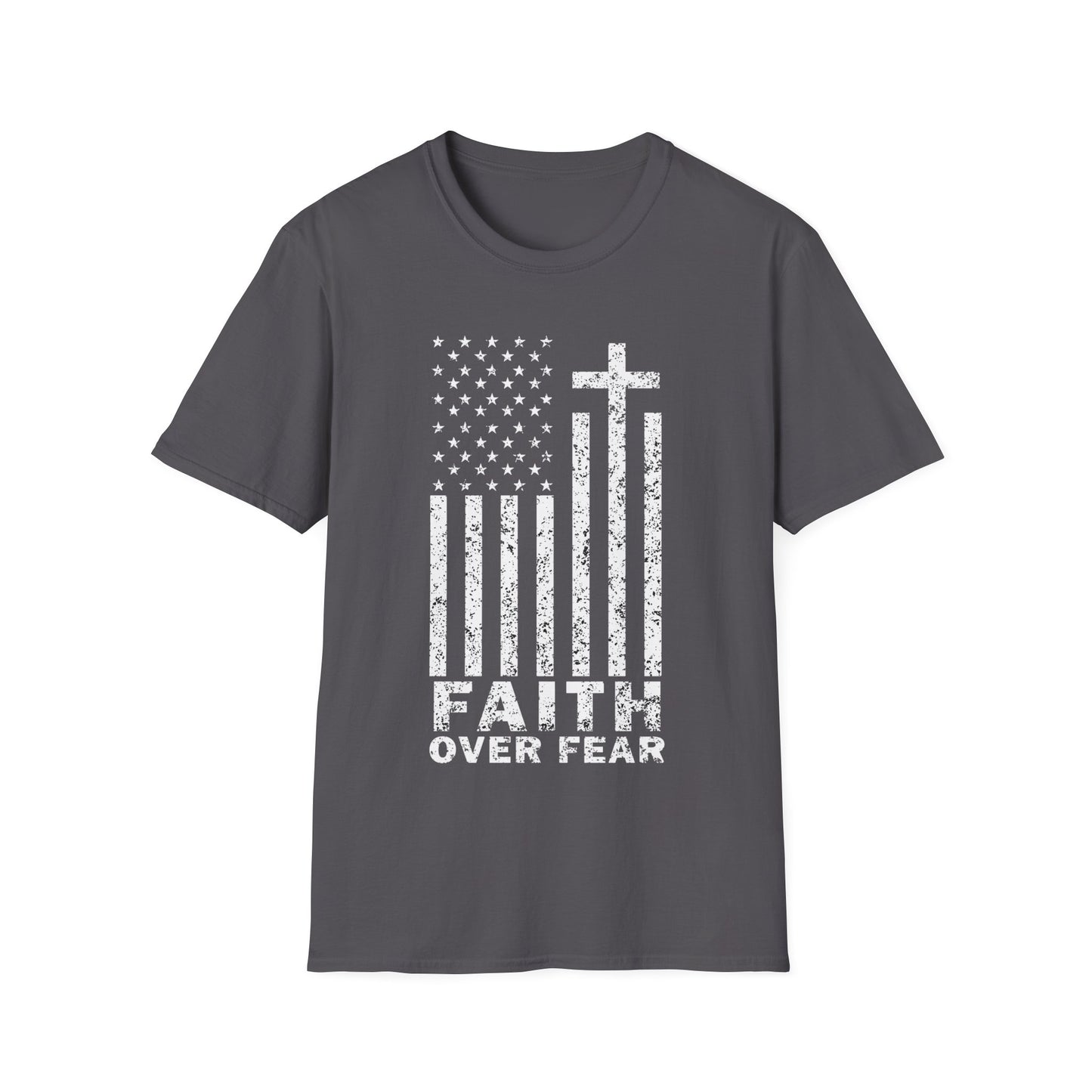 Faith Flag Men's Tshirt (White Logo)