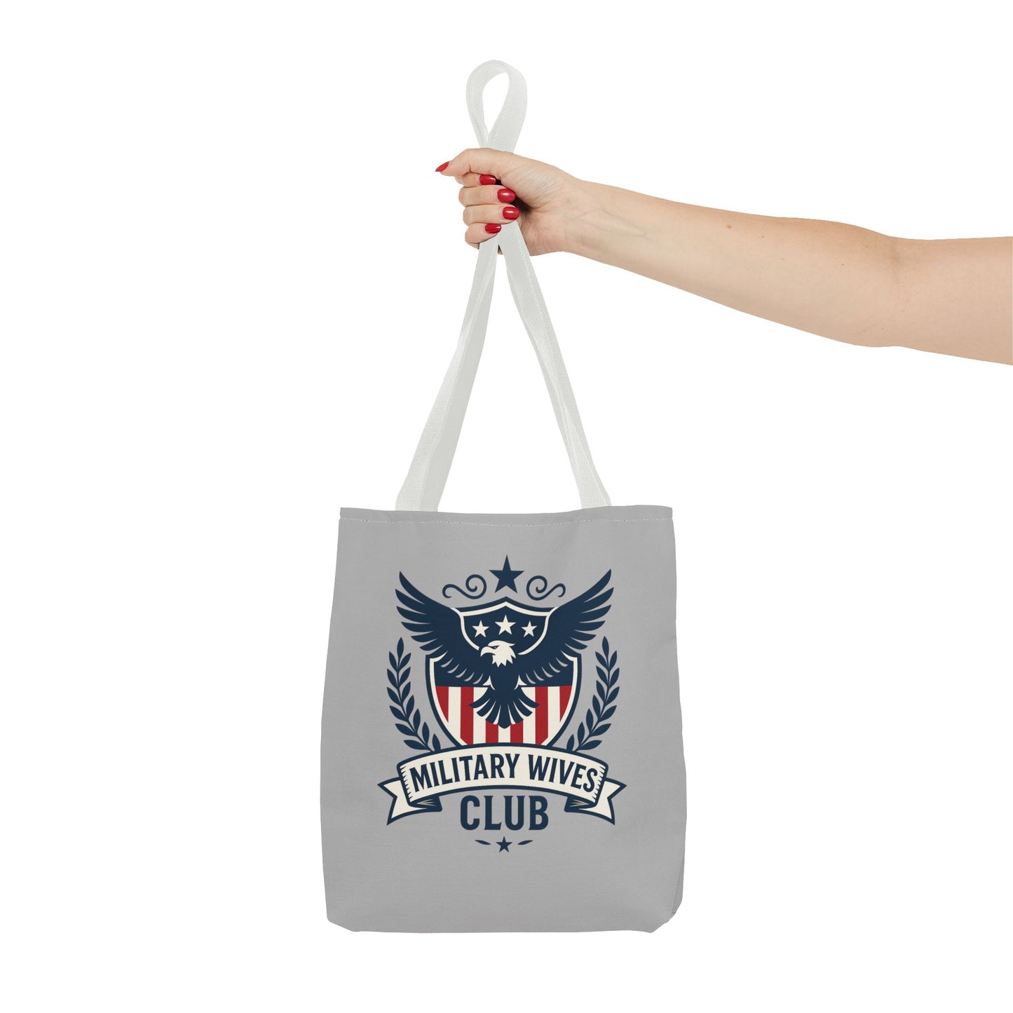 Military Wives Club Tote Bag (Gray with Choice of Handles)