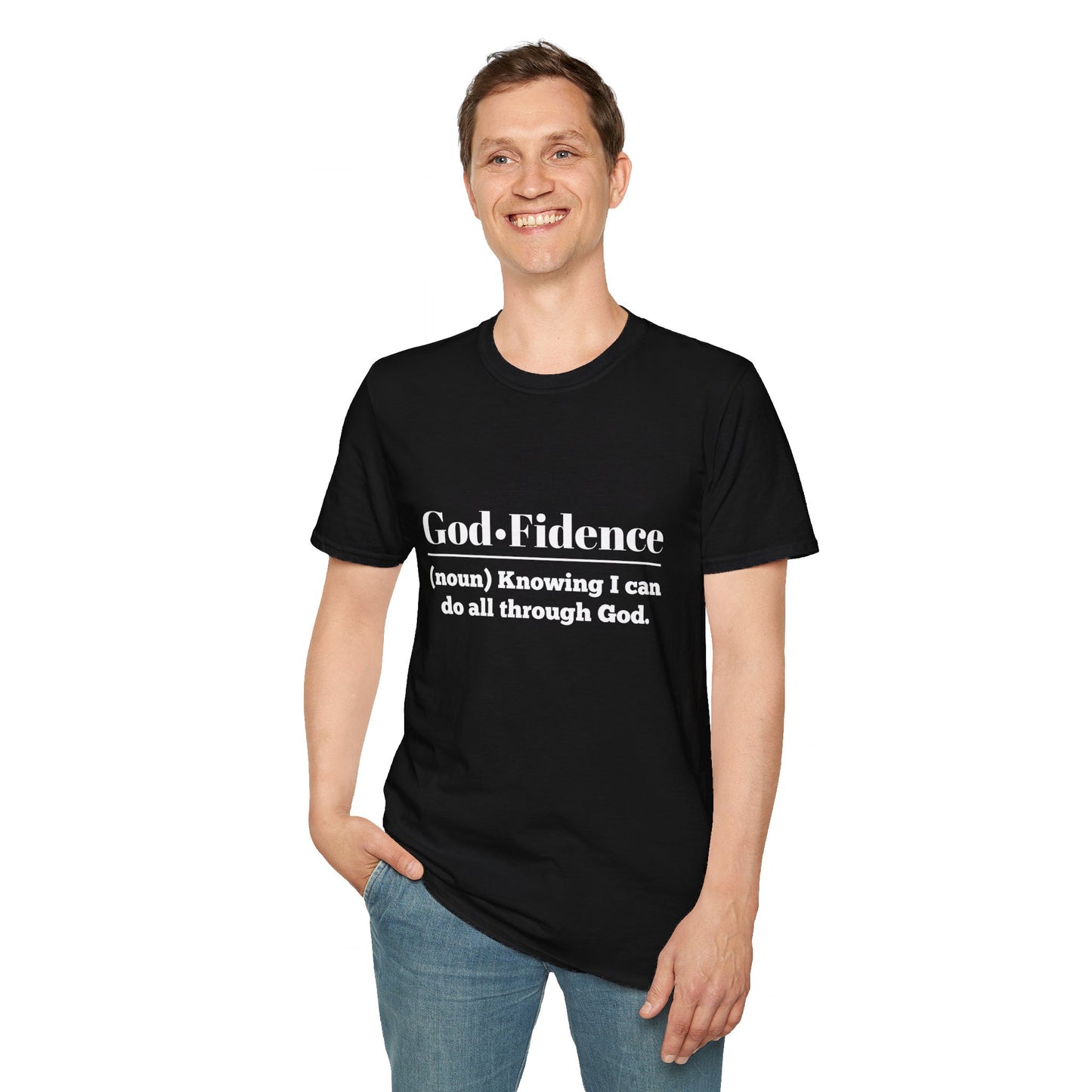 God-Fidence Men's Tshirt (White Logo) - Sweet Baby Jeez Teez