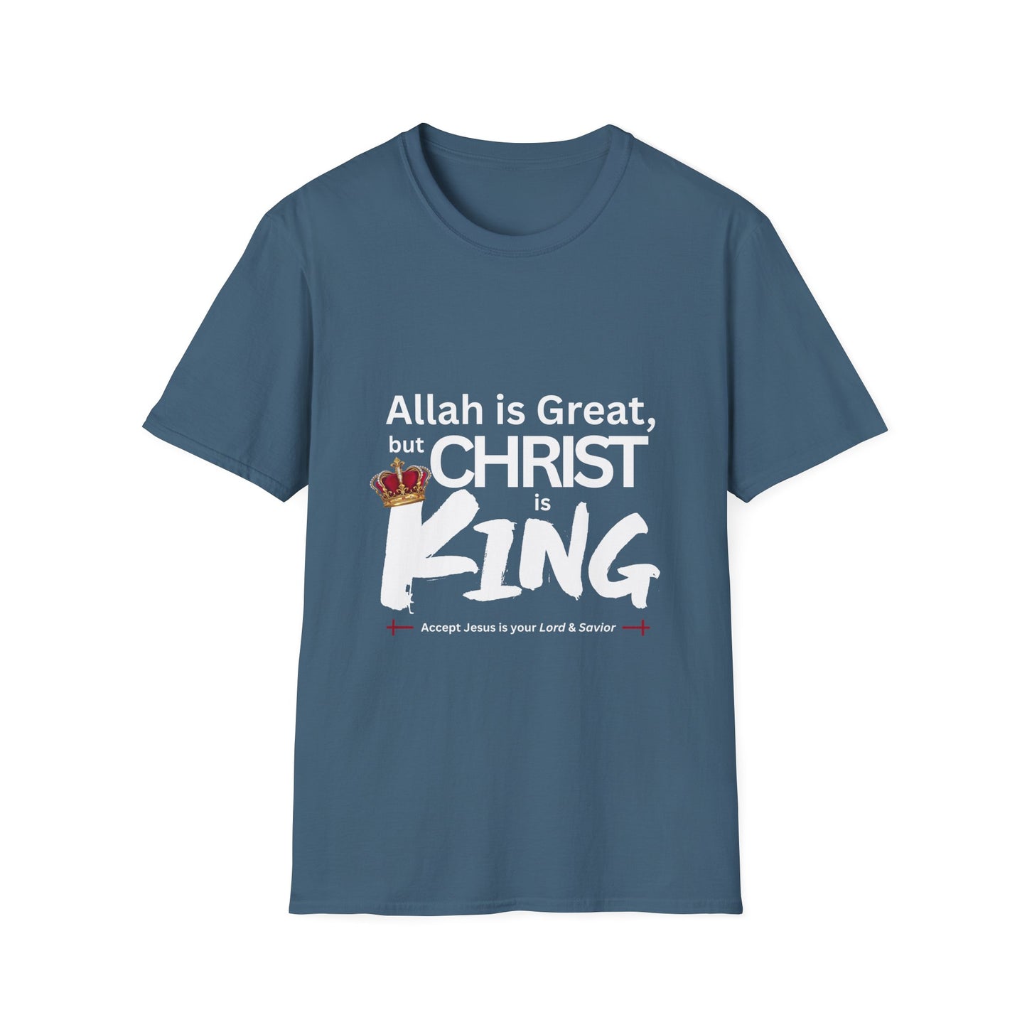 "Christ is King" Unisex Tshirt (Great Logo - White) - Sweet Baby Jeez Teez