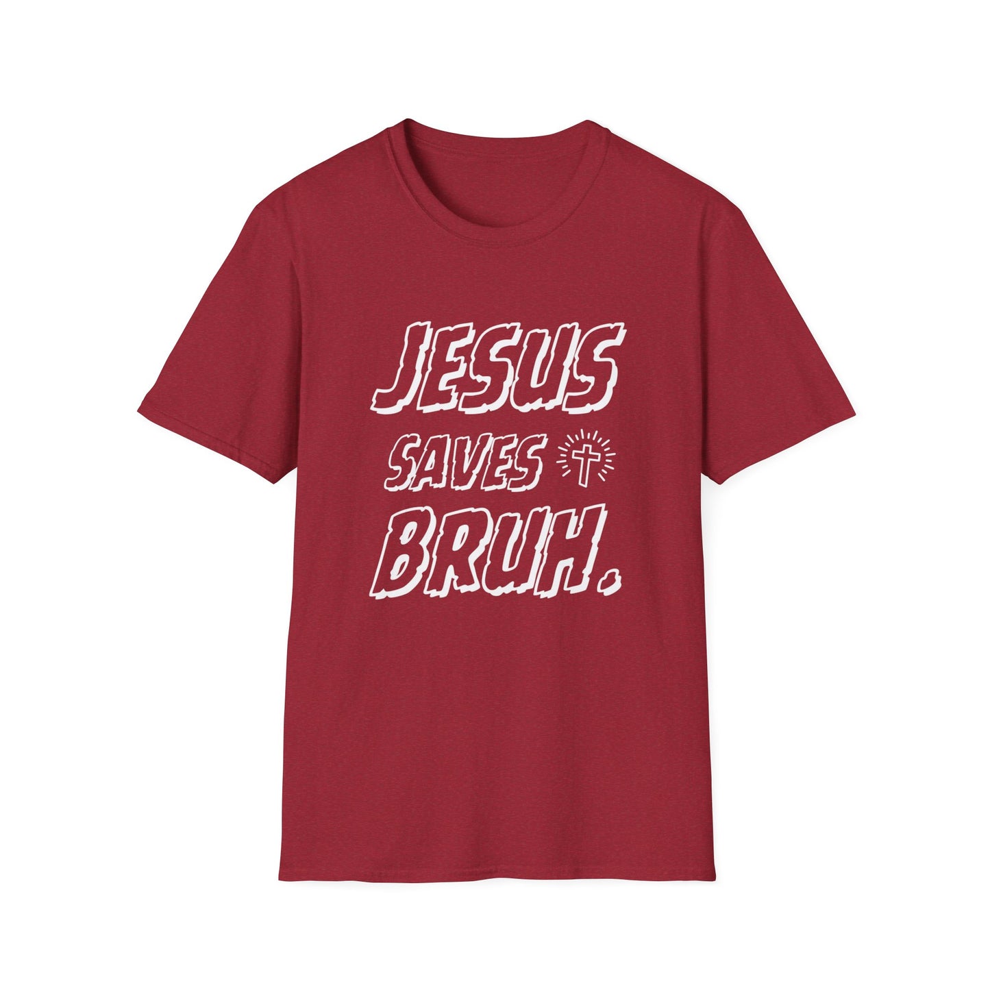 Jesus Saves Bruh Men's Tshirt (White Logo) - Sweet Baby Jeez Teez