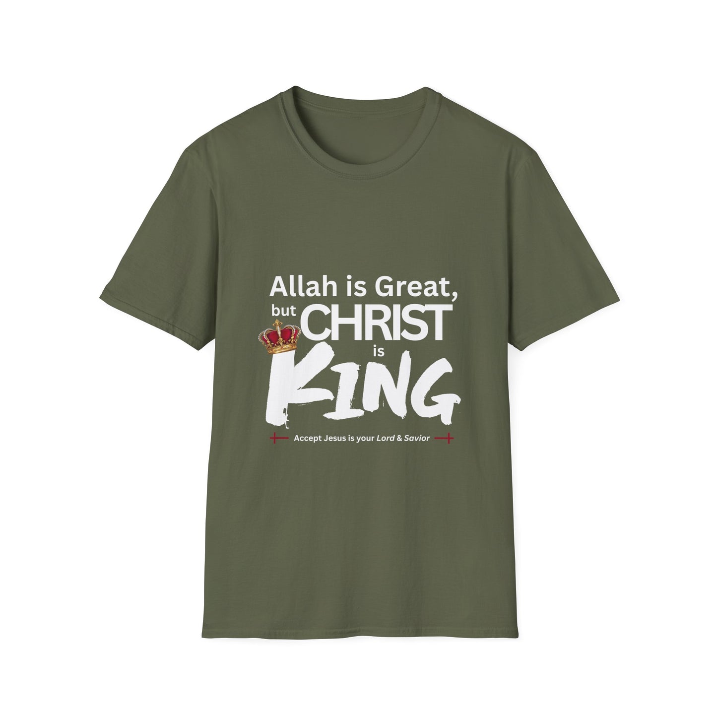 "Christ is King" Unisex Tshirt (Great Logo - White) - Sweet Baby Jeez Teez