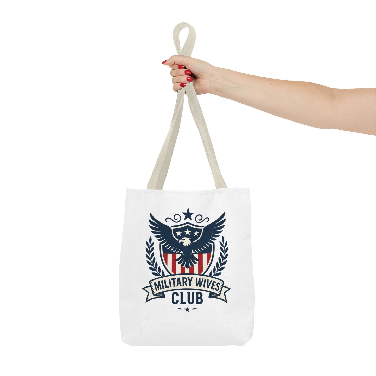 Military Wives Club Tote Bag (White with Choice of Handles)