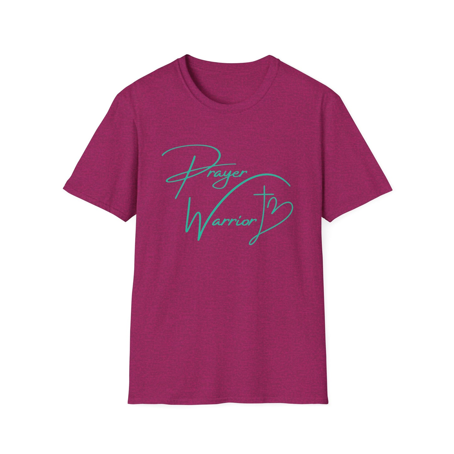 Prayer Warrior Cross Heart Women's Relaxed/Plus Tshirt (Teal Logo) - Sweet Baby Jeez Teez