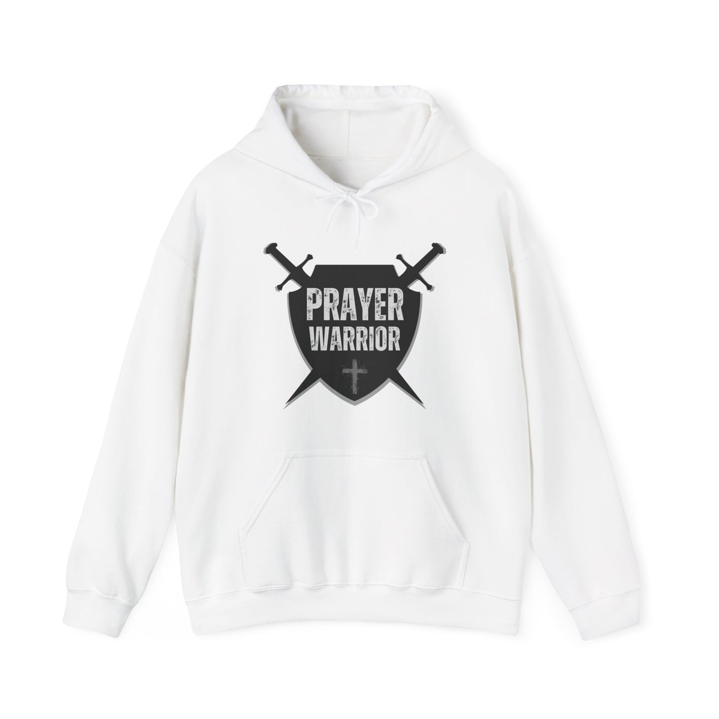 Prayer Warrior Shield Men's Hoodie (Black Logo) - Sweet Baby Jeez Teez