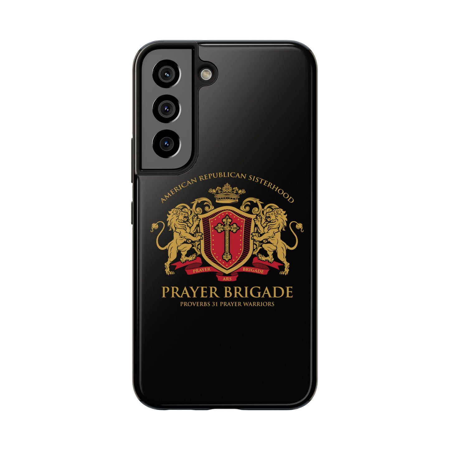 ARS Prayer Brigade Tough Phone Case (Black with Gold/Red Logo)
