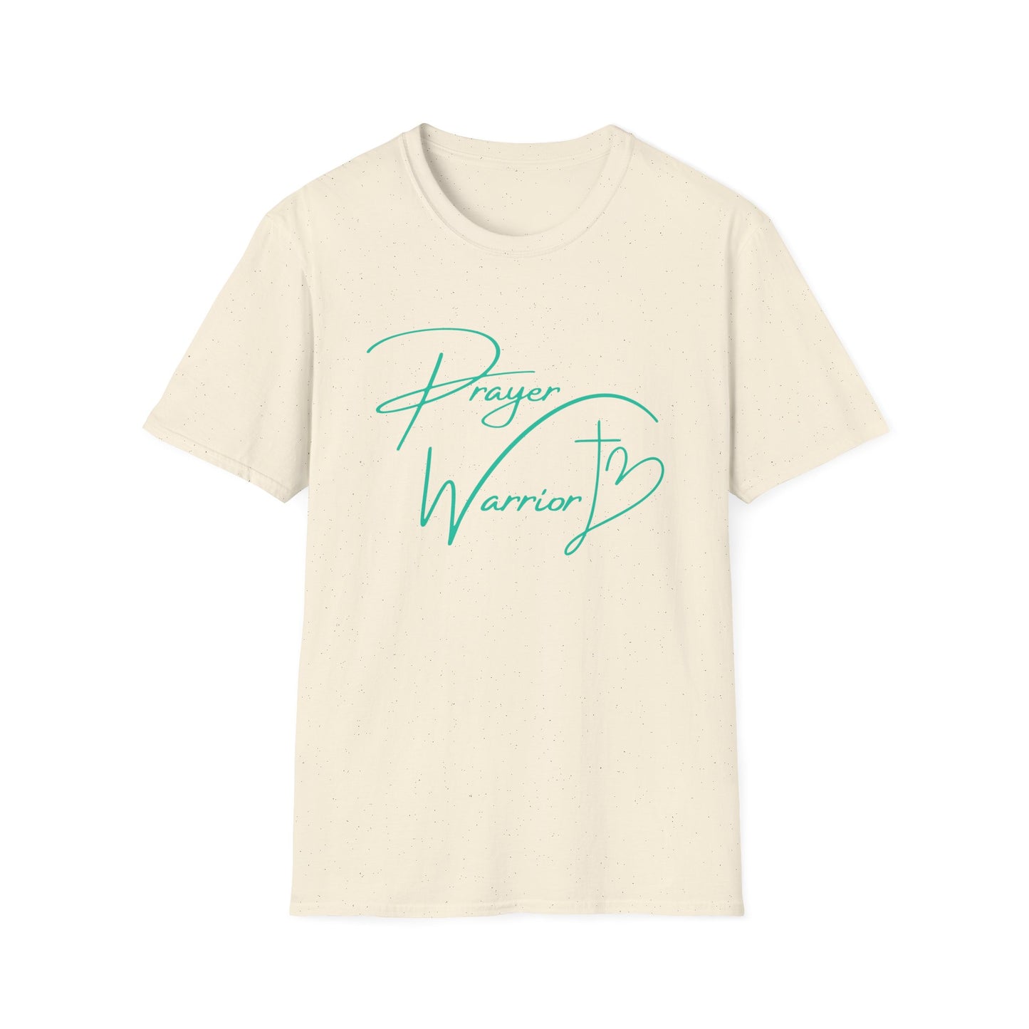 Prayer Warrior Cross Heart Women's Relaxed/Plus Tshirt (Teal Logo) - Sweet Baby Jeez Teez