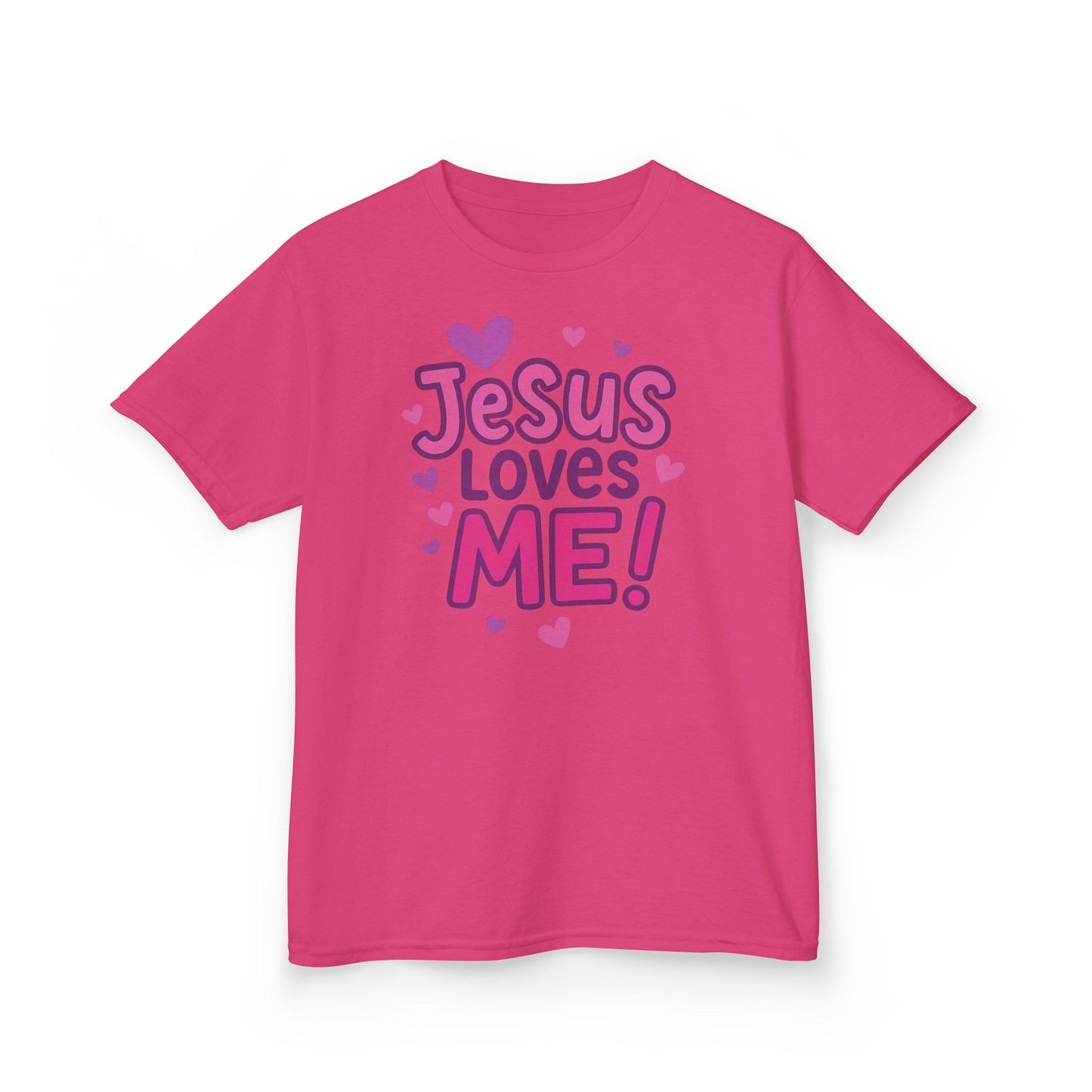 "Jesus Love Me!" Christian Girls Tshirt (Hearts Logo)