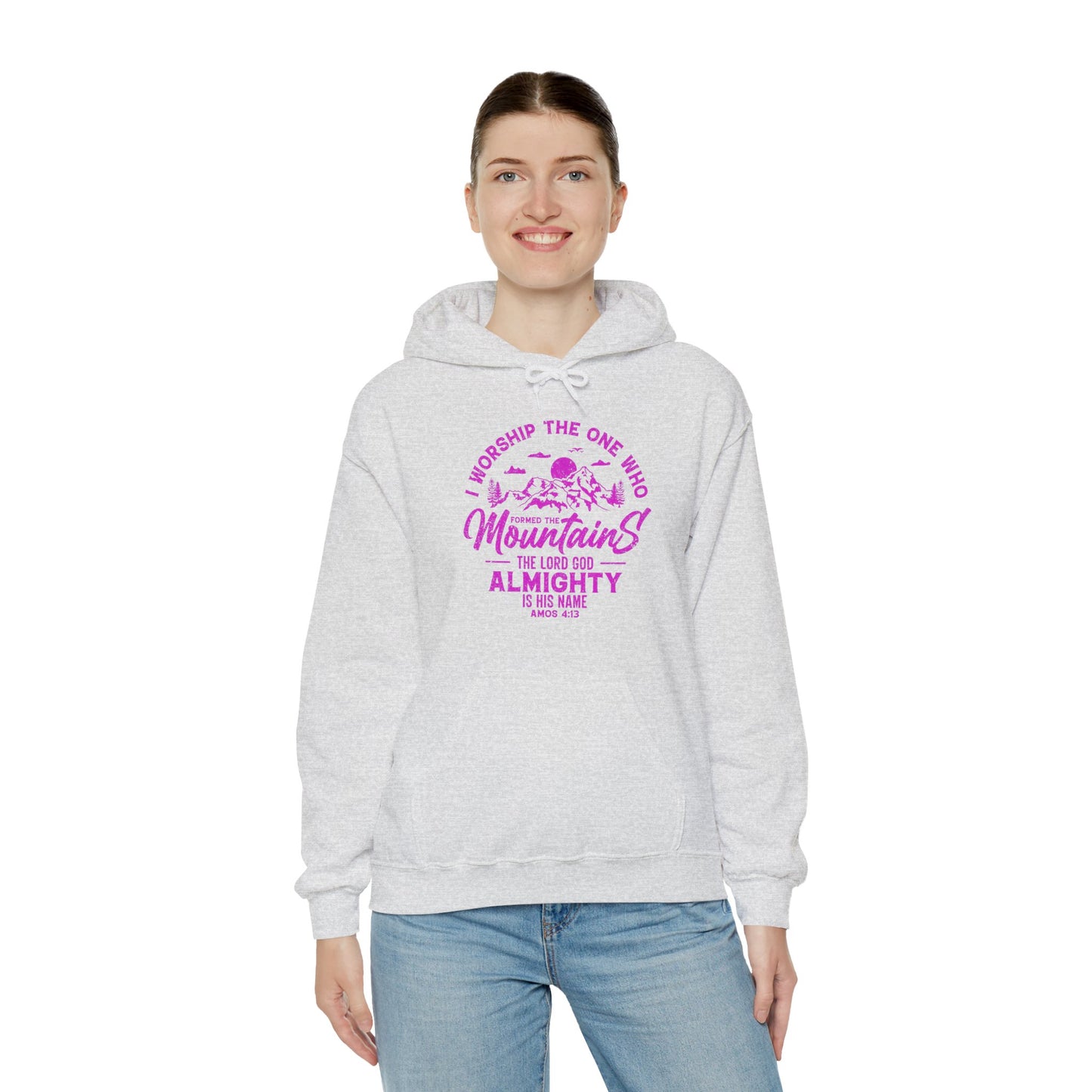 Mountains Women's Relaxed Hoodie (Hot Pink Logo)