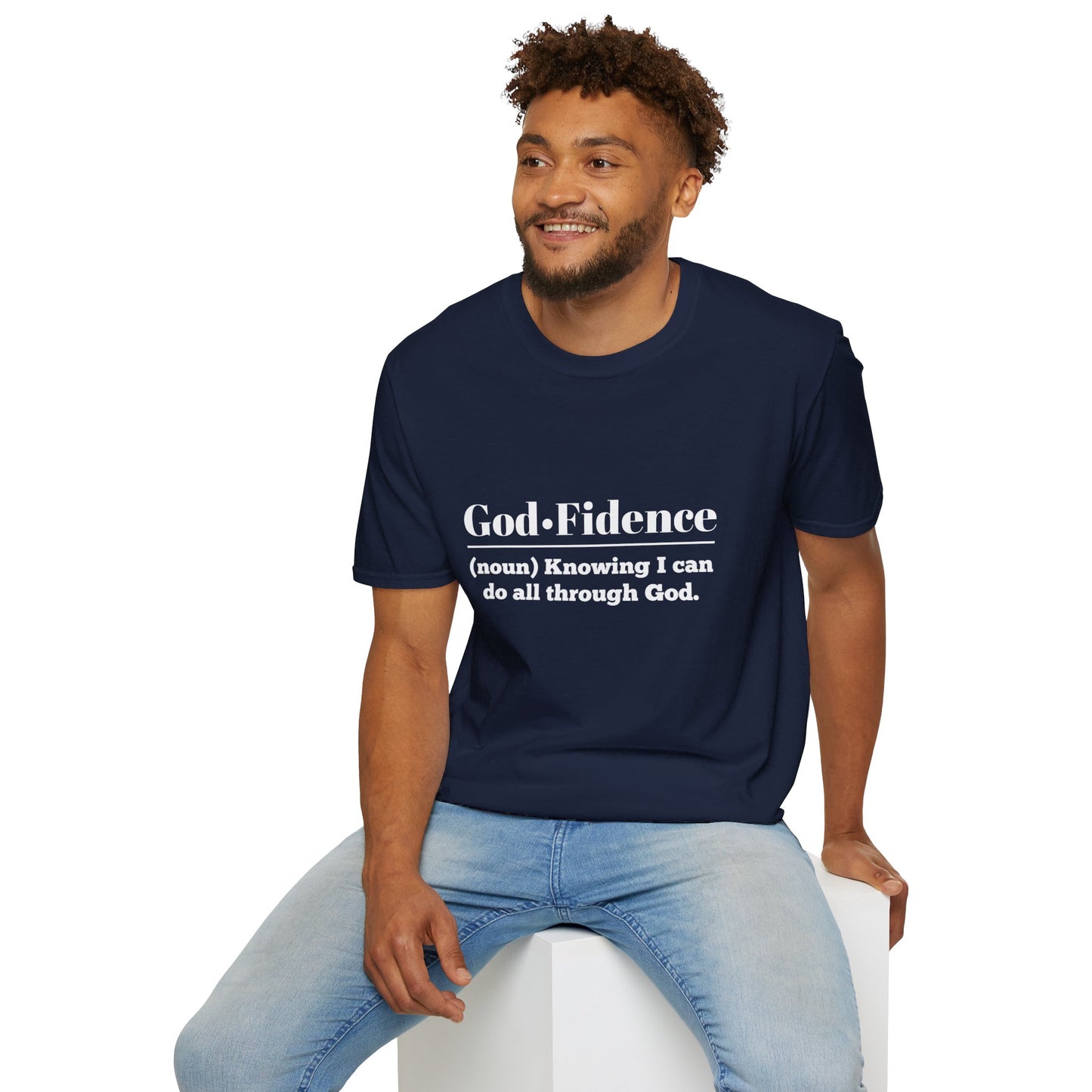God-Fidence Men's Tshirt (White Logo) - Sweet Baby Jeez Teez