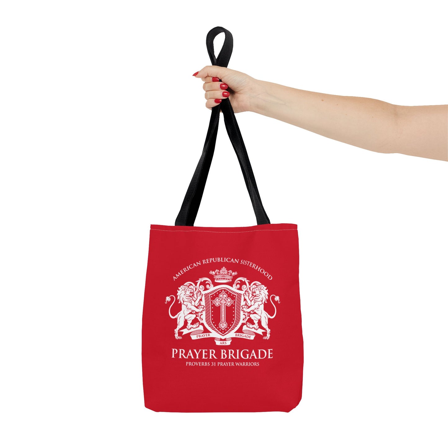 ARS Prayer Brigade Tote Bag (Dark Red with White Logo)