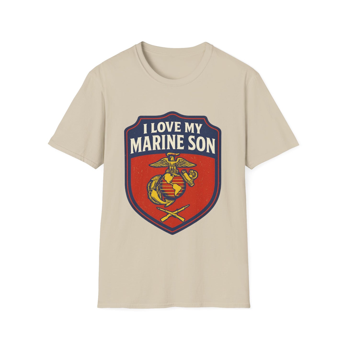 "I Love My Marine Son" Military Patriotic Softstyle Tshirt for Marine Parents
