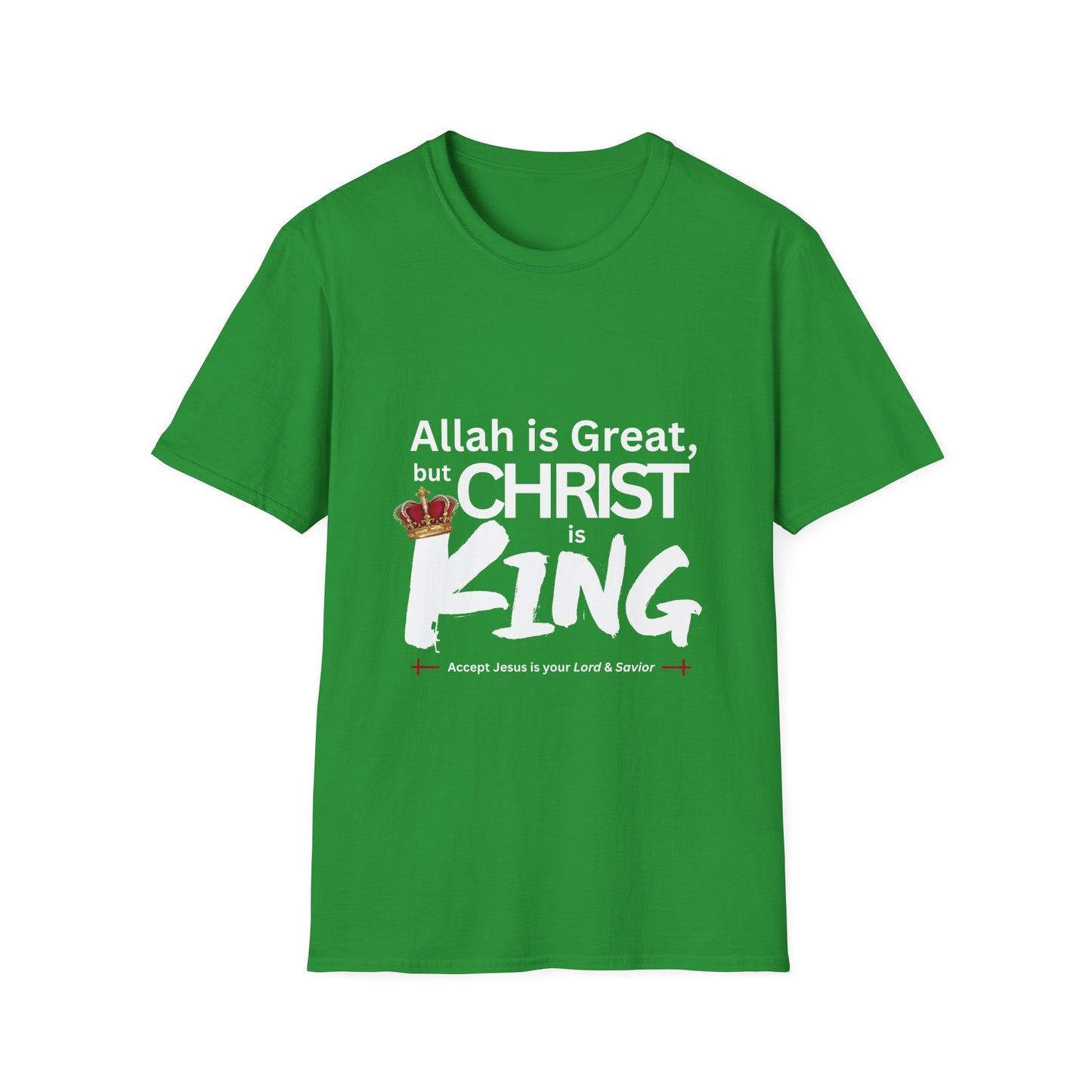 "Christ is King" Unisex Tshirt (Great Logo - White) - Sweet Baby Jeez Teez