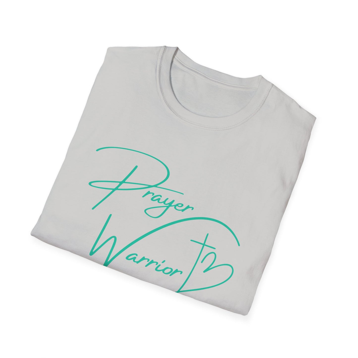 Prayer Warrior Cross Heart Women's Relaxed/Plus Tshirt (Teal Logo) - Sweet Baby Jeez Teez