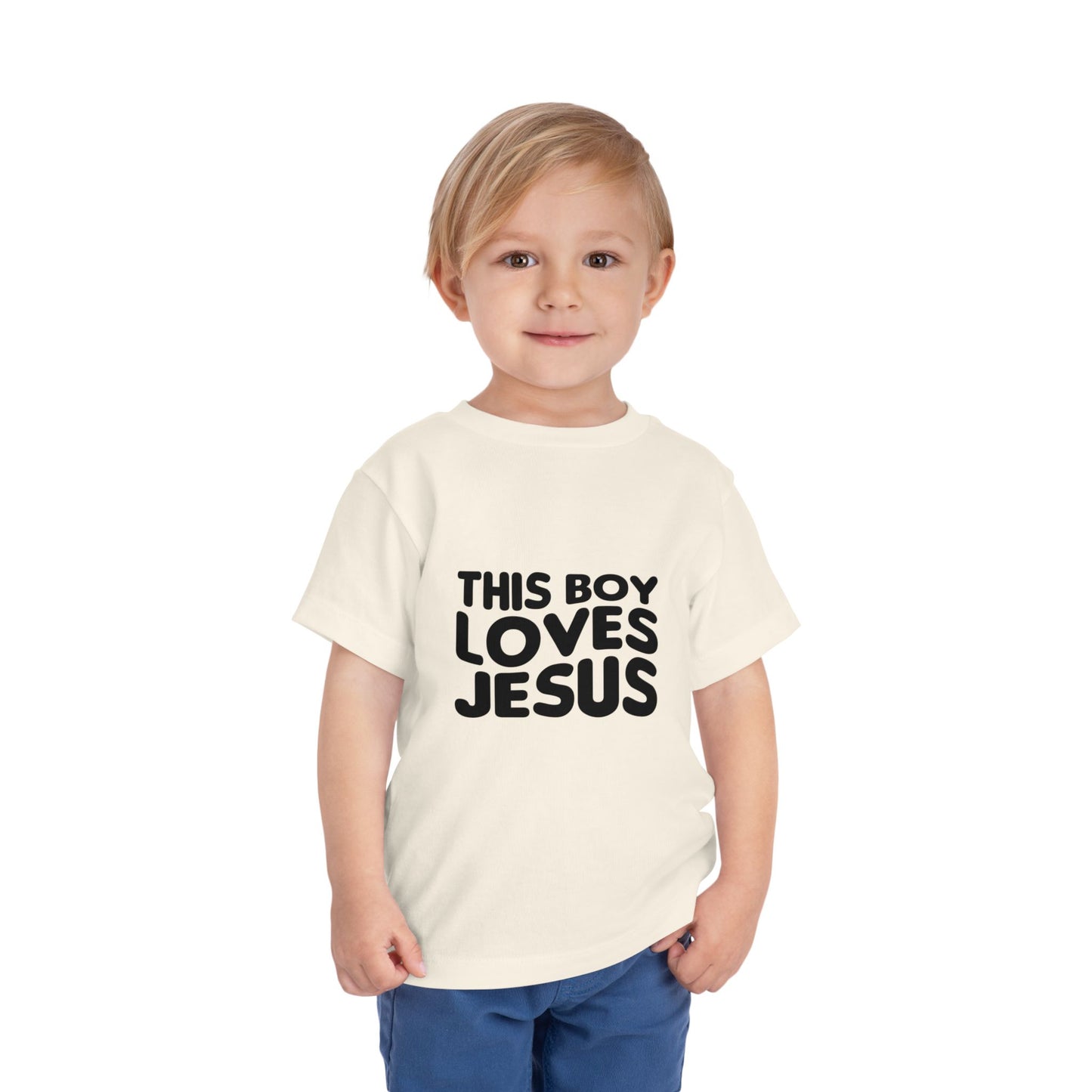 This Boy Loves Jesus Toddler Tshirt - Sweet Baby Jeez Teez