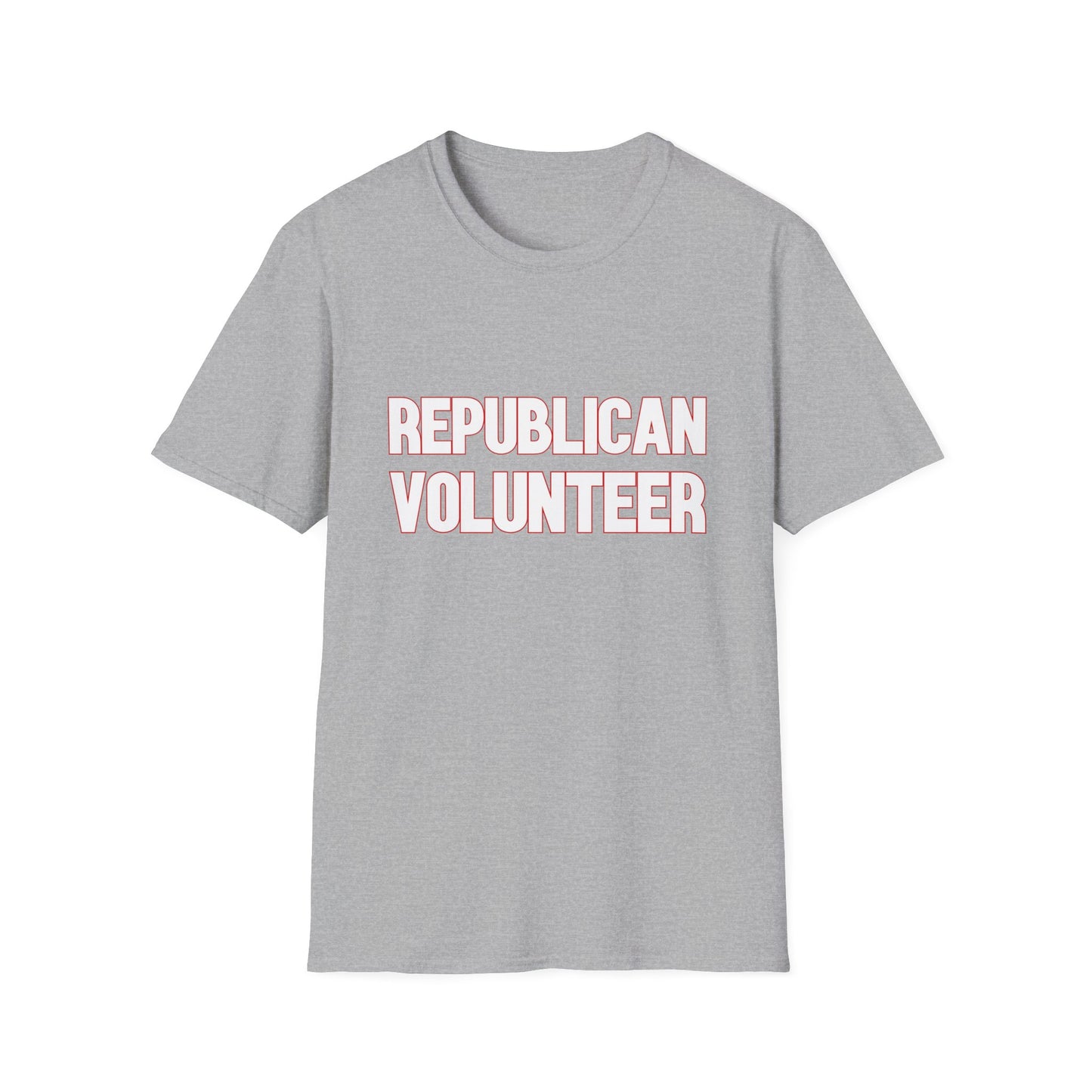 Republican Volunteer Unisex Tshirt (White/Red Logo) - Sweet Baby Jeez Teez