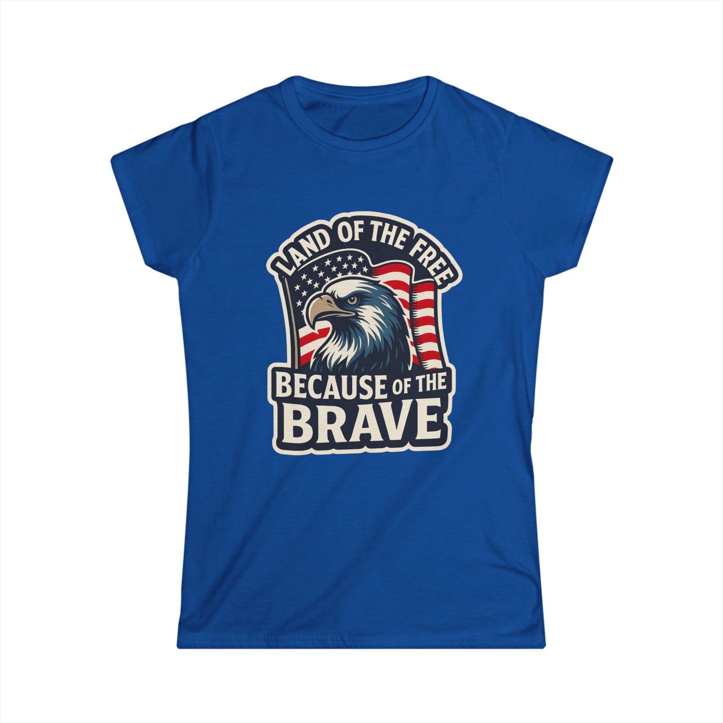 "Land of the Free" Patriotic Eagle Women's T-Shirt (American Flag)