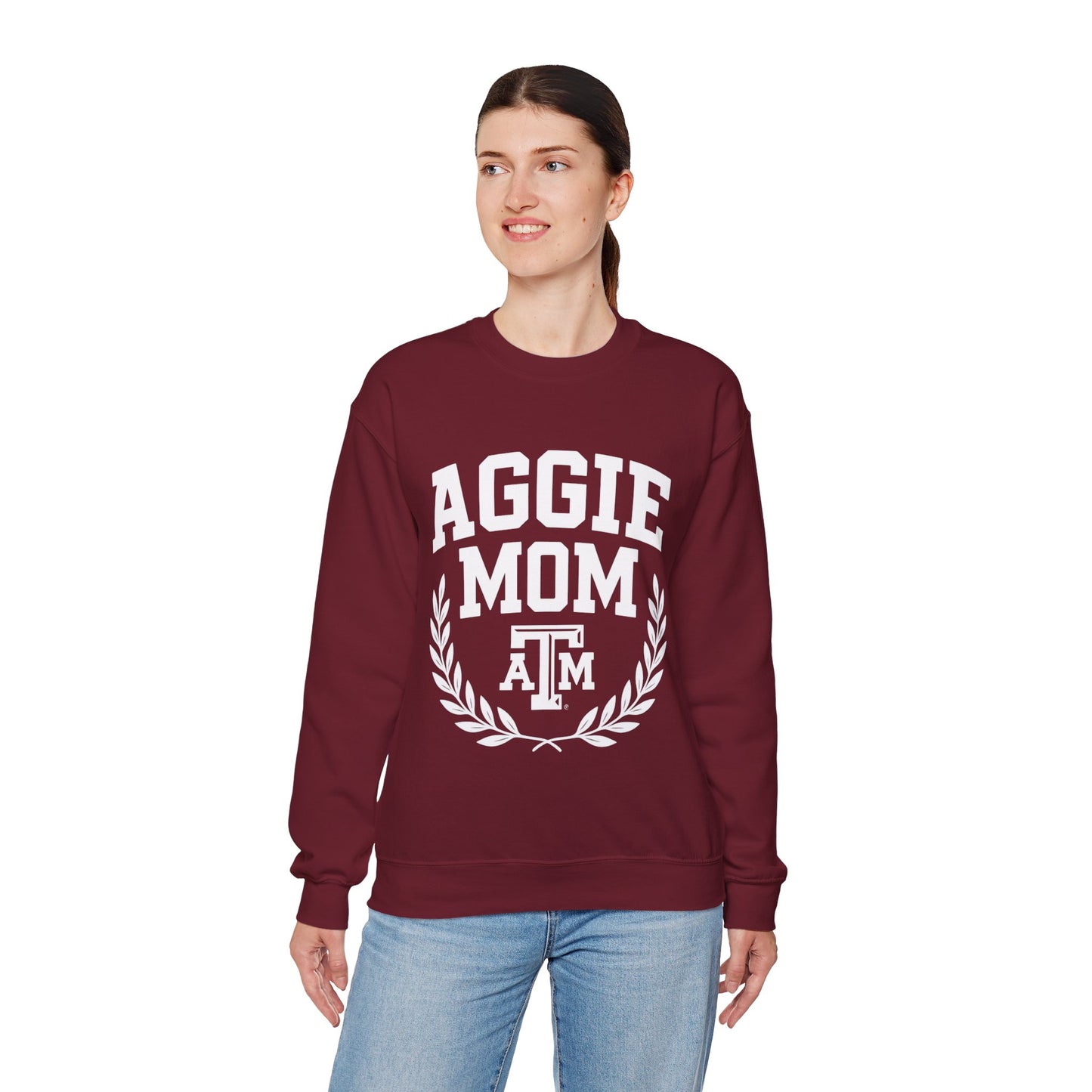 Aggie Mom Texas A&M Cozy Women's Crewneck Sweatshirt - Sweet Baby Jeez Teez