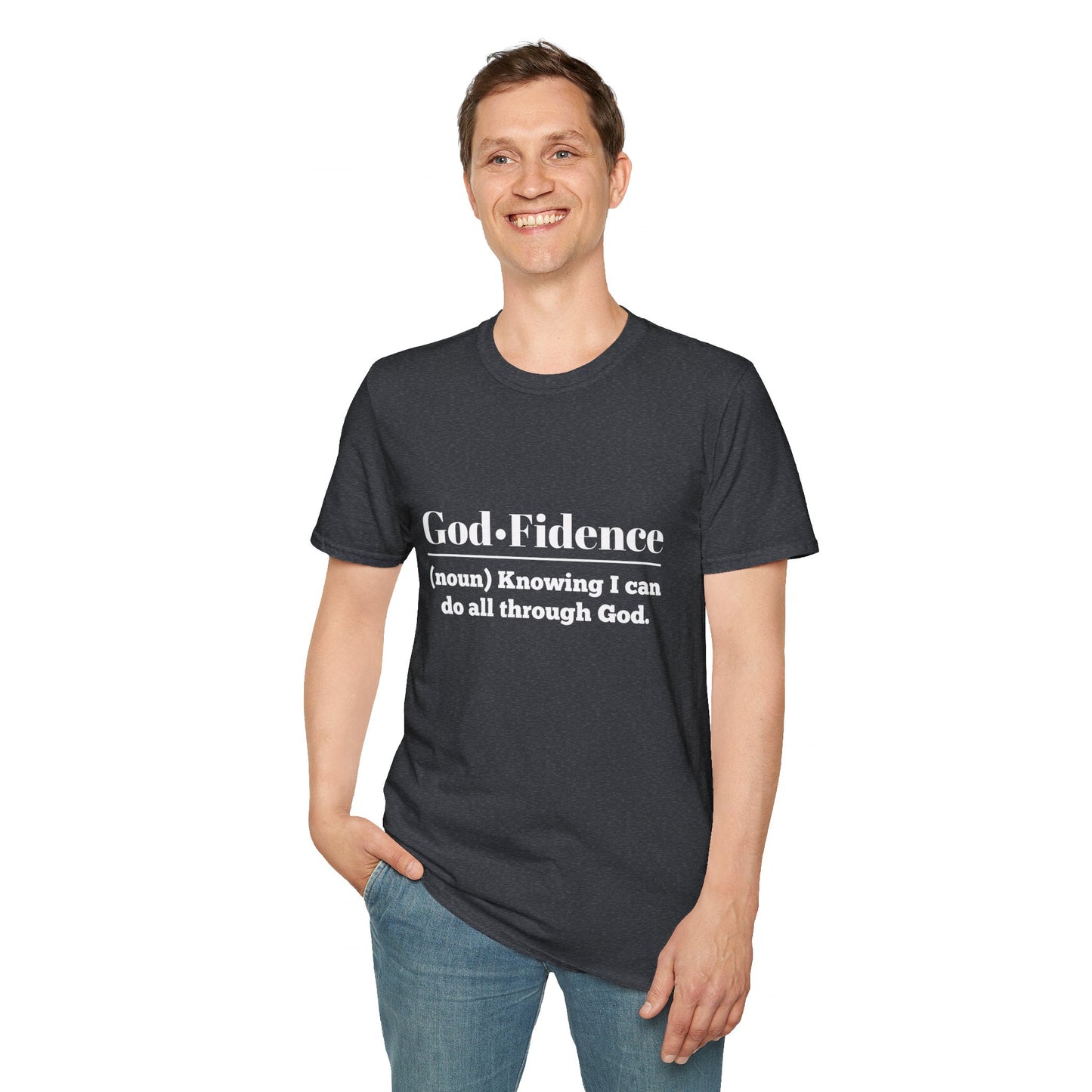 God-Fidence Men's Tshirt (White Logo) - Sweet Baby Jeez Teez
