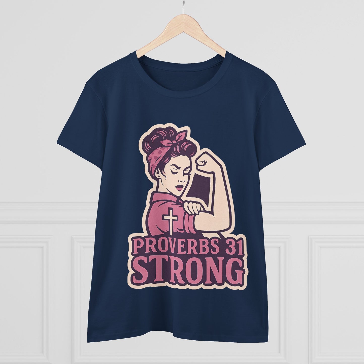 Proverbs 31 Strong Christian Women's Empowering Midweight T-Shirt