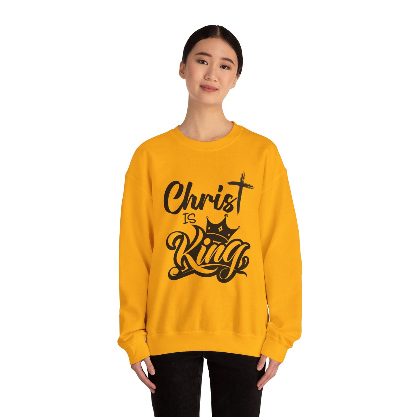 "Christ is King" Unisex Crewneck Sweatshirt - Sweet Baby Jeez Teez