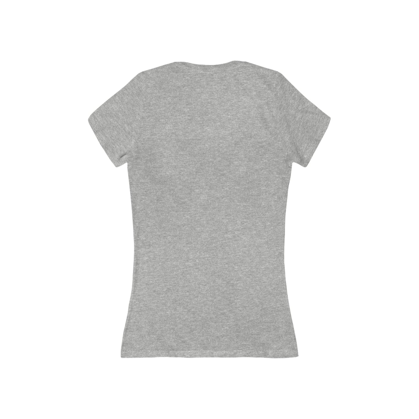 Cross-ed T Faith Christian Women's Deep V Fitted Tshirt (White Logo)