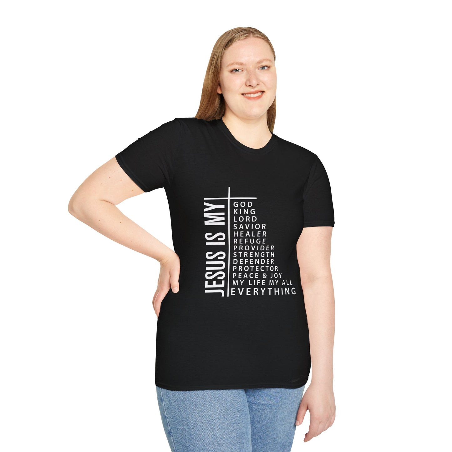 Jesus is My Women's Relaxed/Plus Tshirt (White Logo) - Sweet Baby Jeez Teez