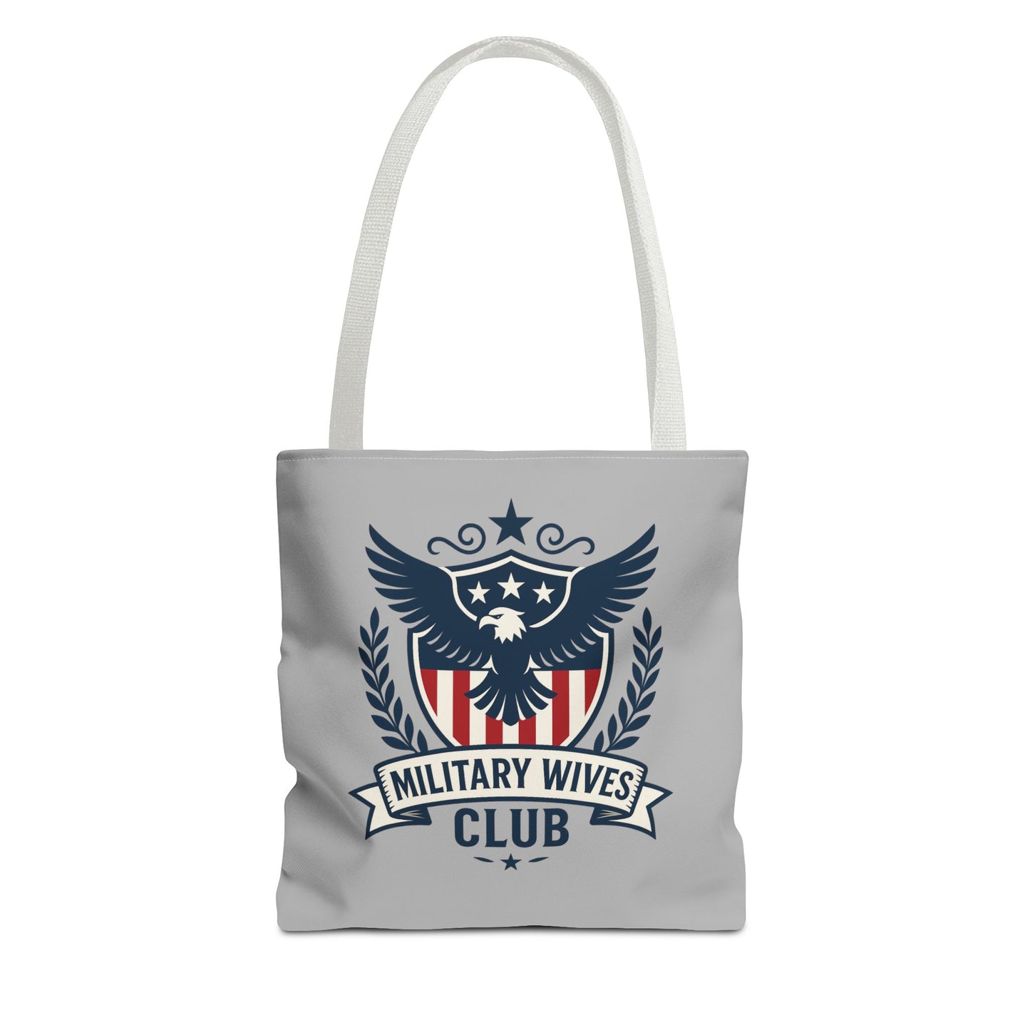 Military Wives Club Tote Bag (Gray with Choice of Handles)