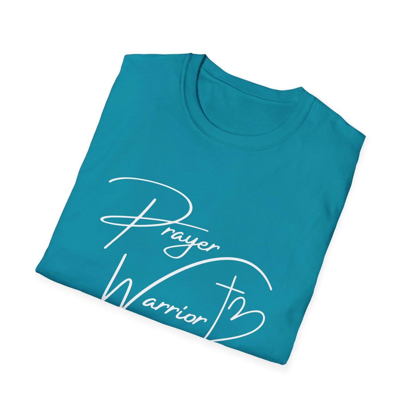Prayer Warrior Cross Heart Women's Relaxed/Plus Tshirt (White Logo) - Sweet Baby Jeez Teez