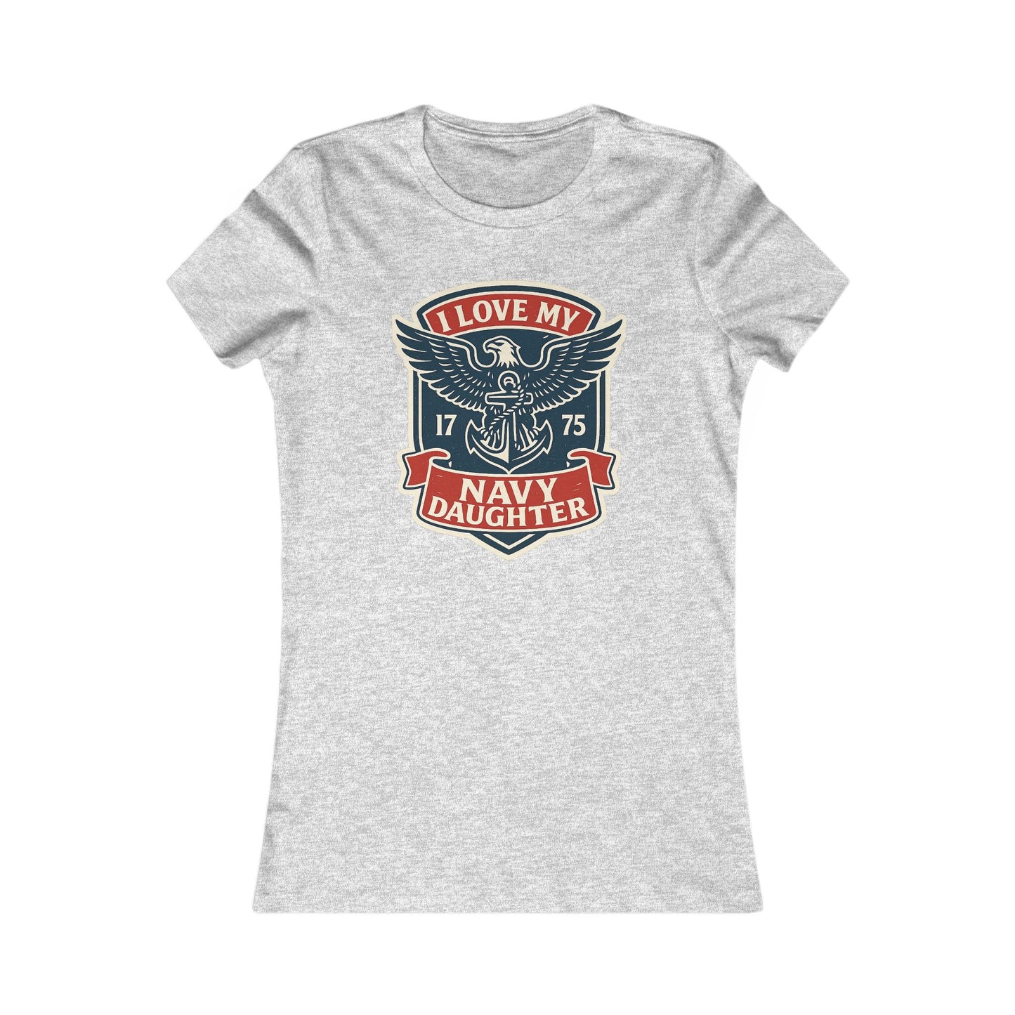 "I Love my Navy Daughter" Military Pride US Navy Crest Women's Fitted Tshirt