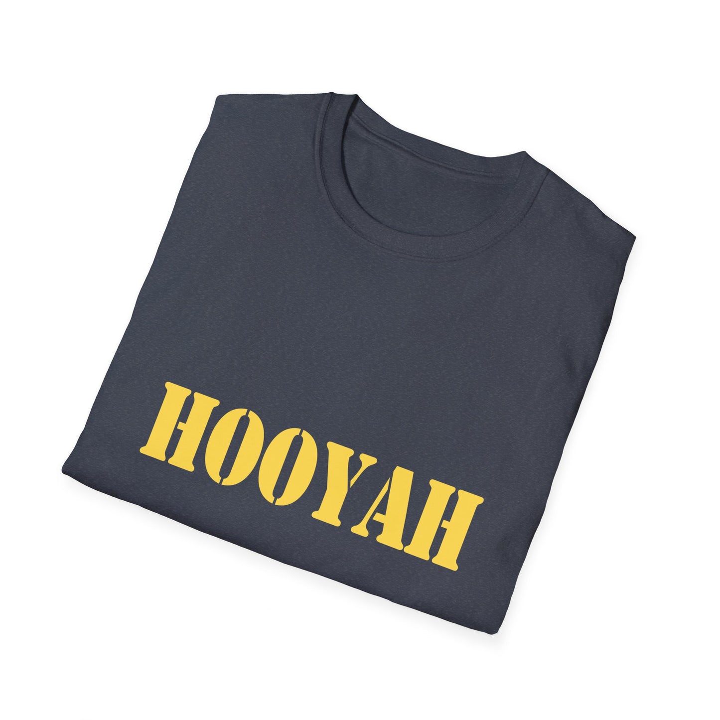 HOOYAH (Navy) Unisex Tshirt (MM Gold Logo) - Sweet Baby Jeez Teez