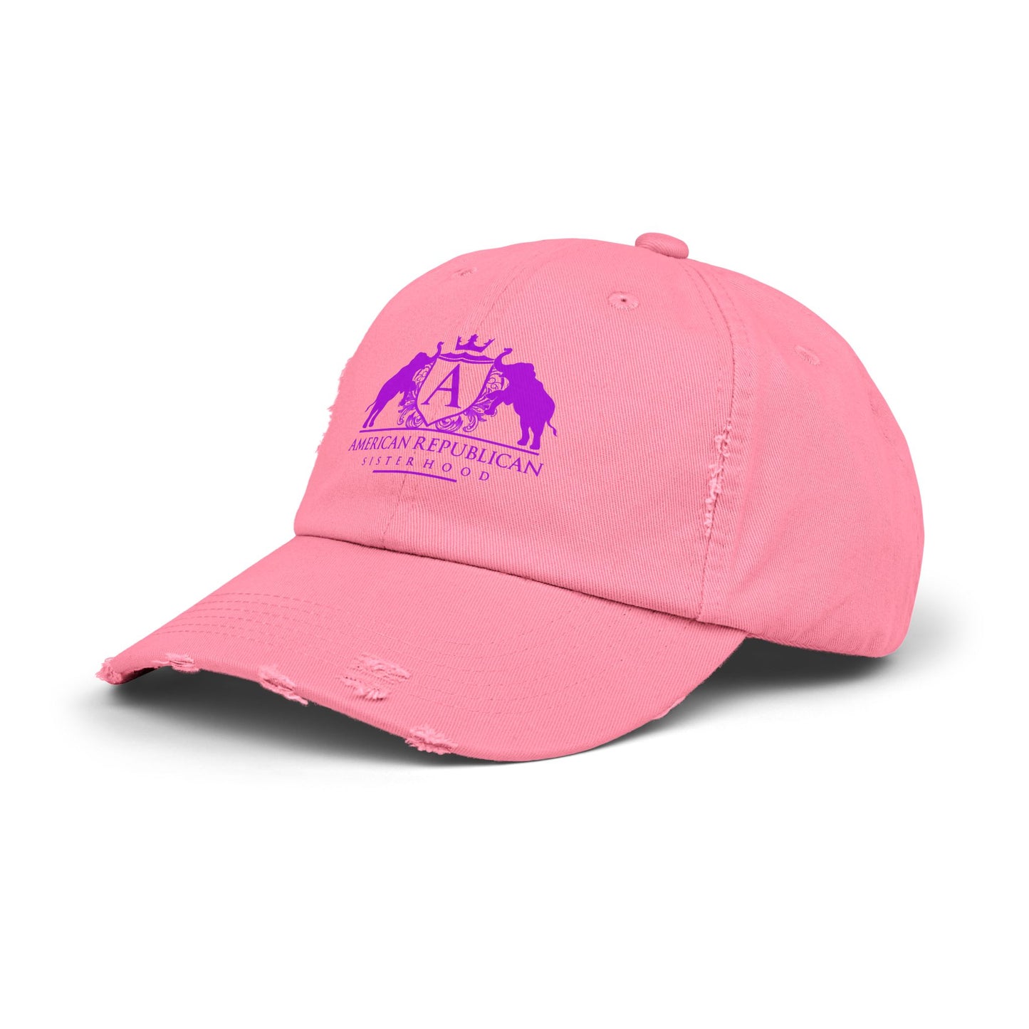 ARS Hot Pink Logo Distressed Cap (ARS) - Sweet Baby Jeez Teez