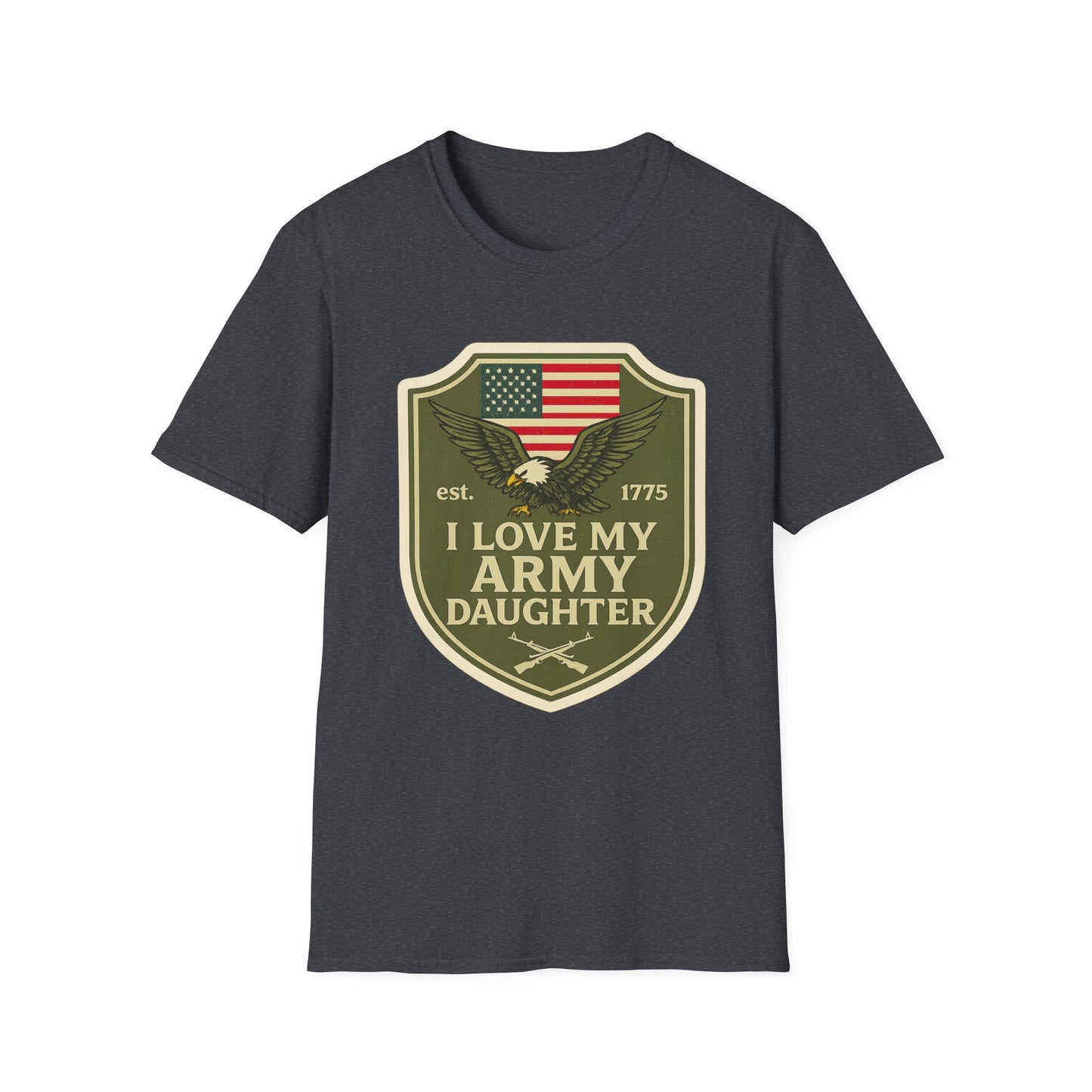 "I Love My Army Daughter" Military Support Patriotic Army Softstyle Tshirt