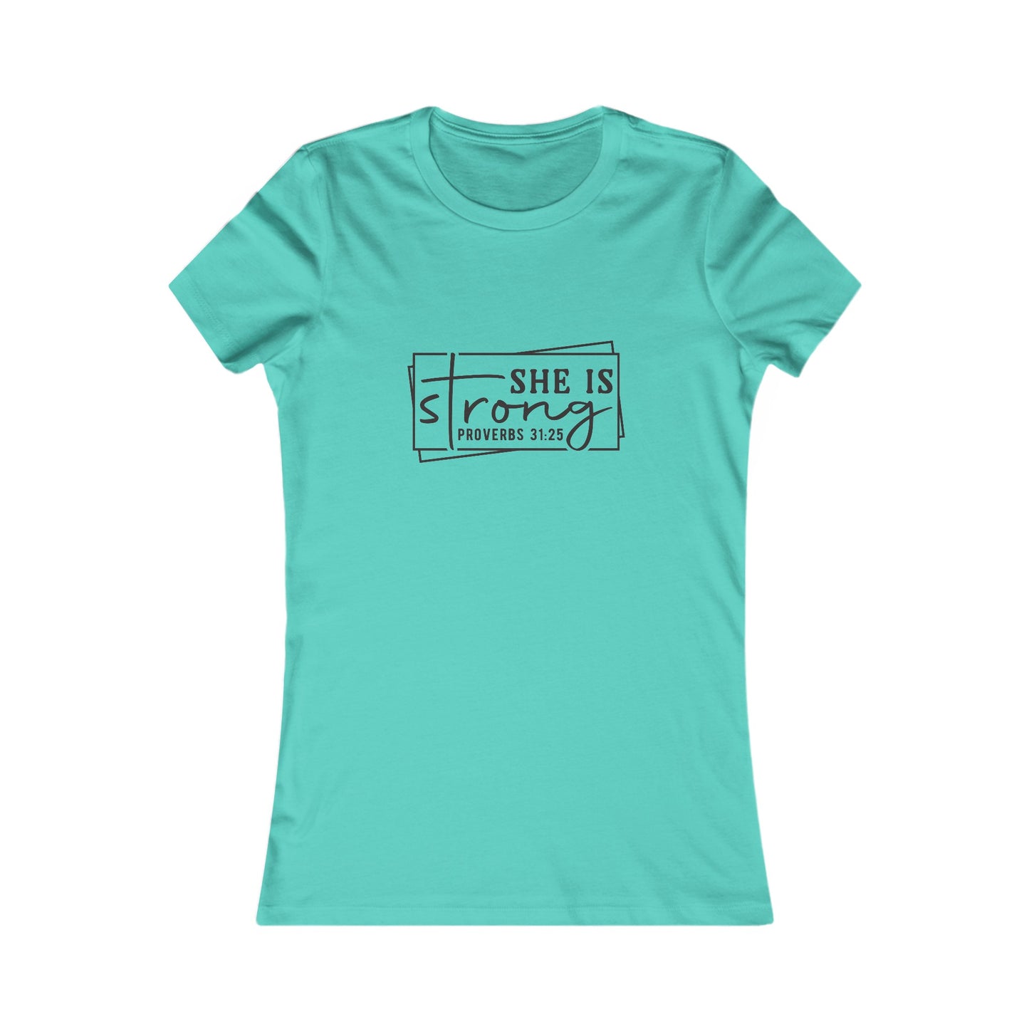 She is Strong Women's Fitted Tshirt (Box Logo)