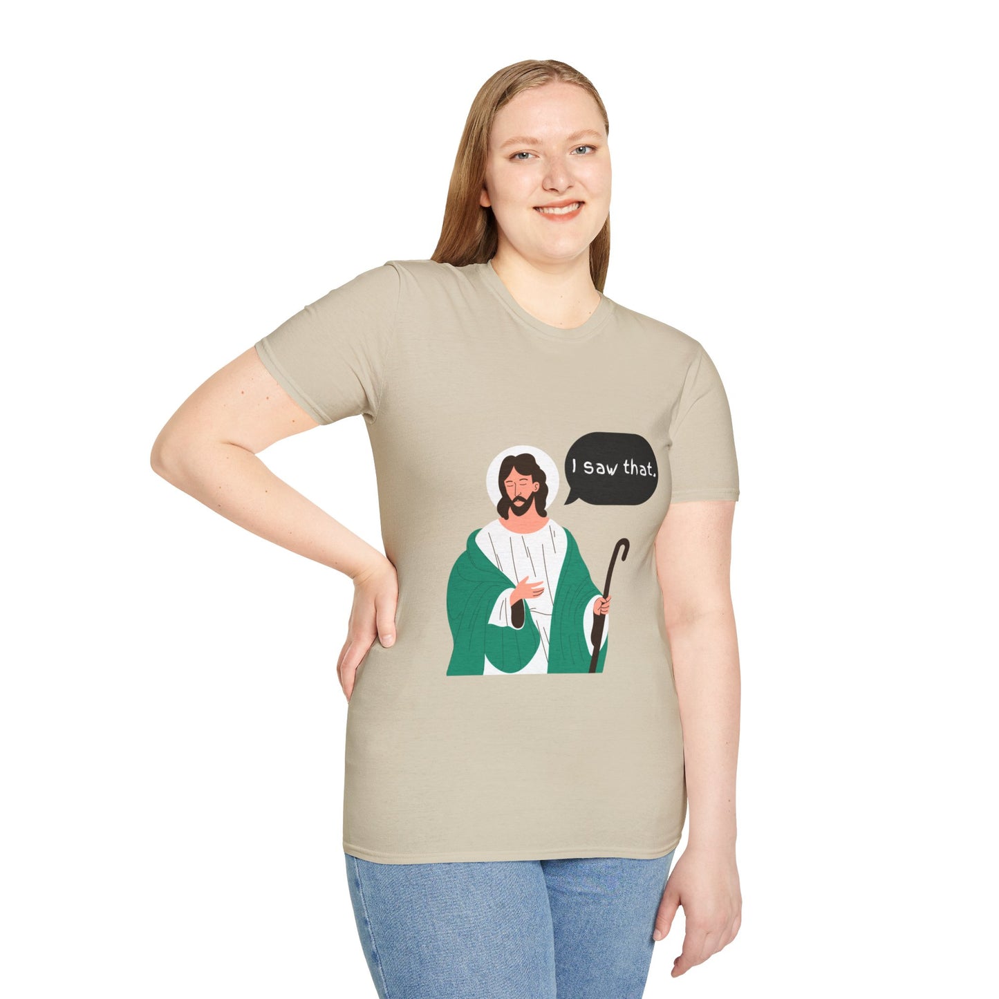 I Saw That Women's Relaxed/Plus Tshirt (Cartoon Logo) - Sweet Baby Jeez Teez