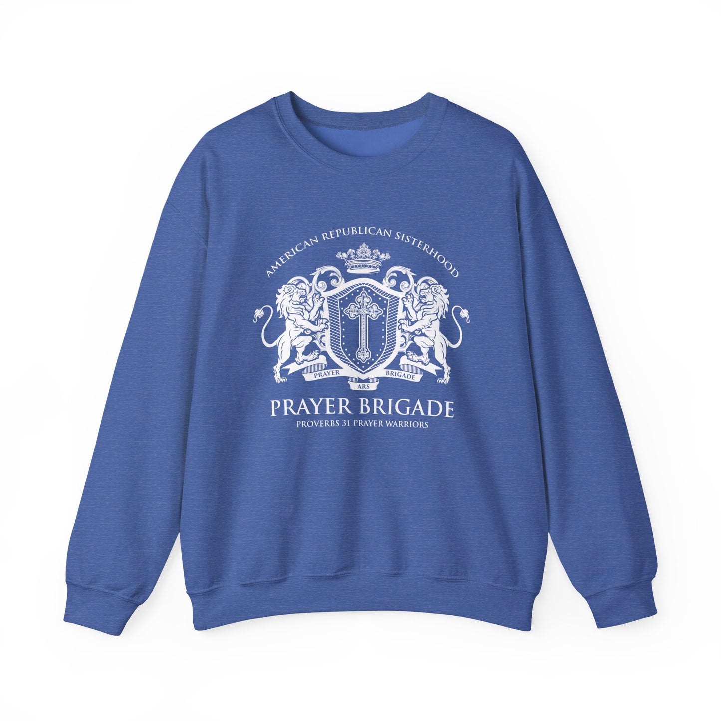 Prayer Brigade Relaxed Sweatshirt - Scripture Inspired Design (White Logo)