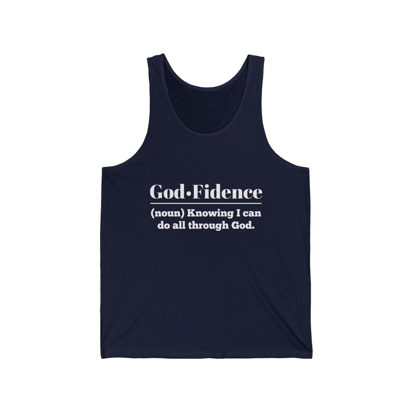 God-fidence Women's Relaxed Jersey Tank (White Logo) - Sweet Baby Jeez Teez