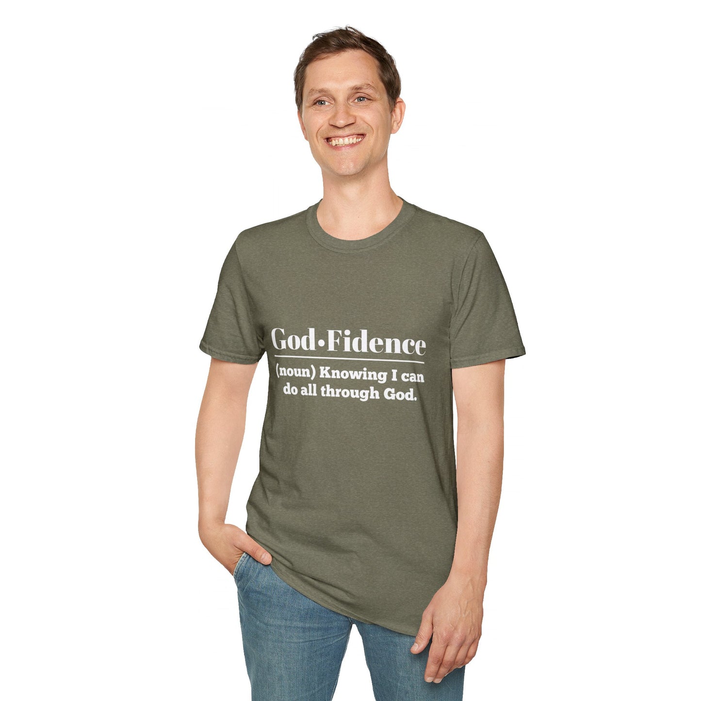 God-Fidence Men's Tshirt (White Logo) - Sweet Baby Jeez Teez