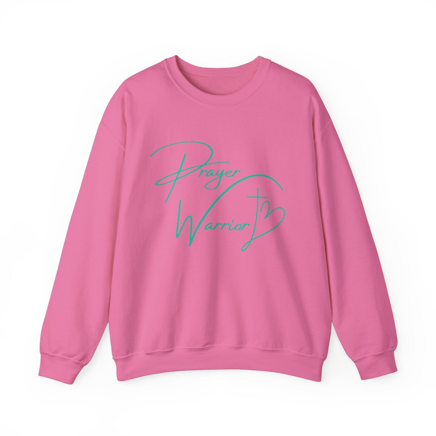 Prayer Warrior Cross Heart Women's Sweatshirt (Teal Logo) - Sweet Baby Jeez Teez