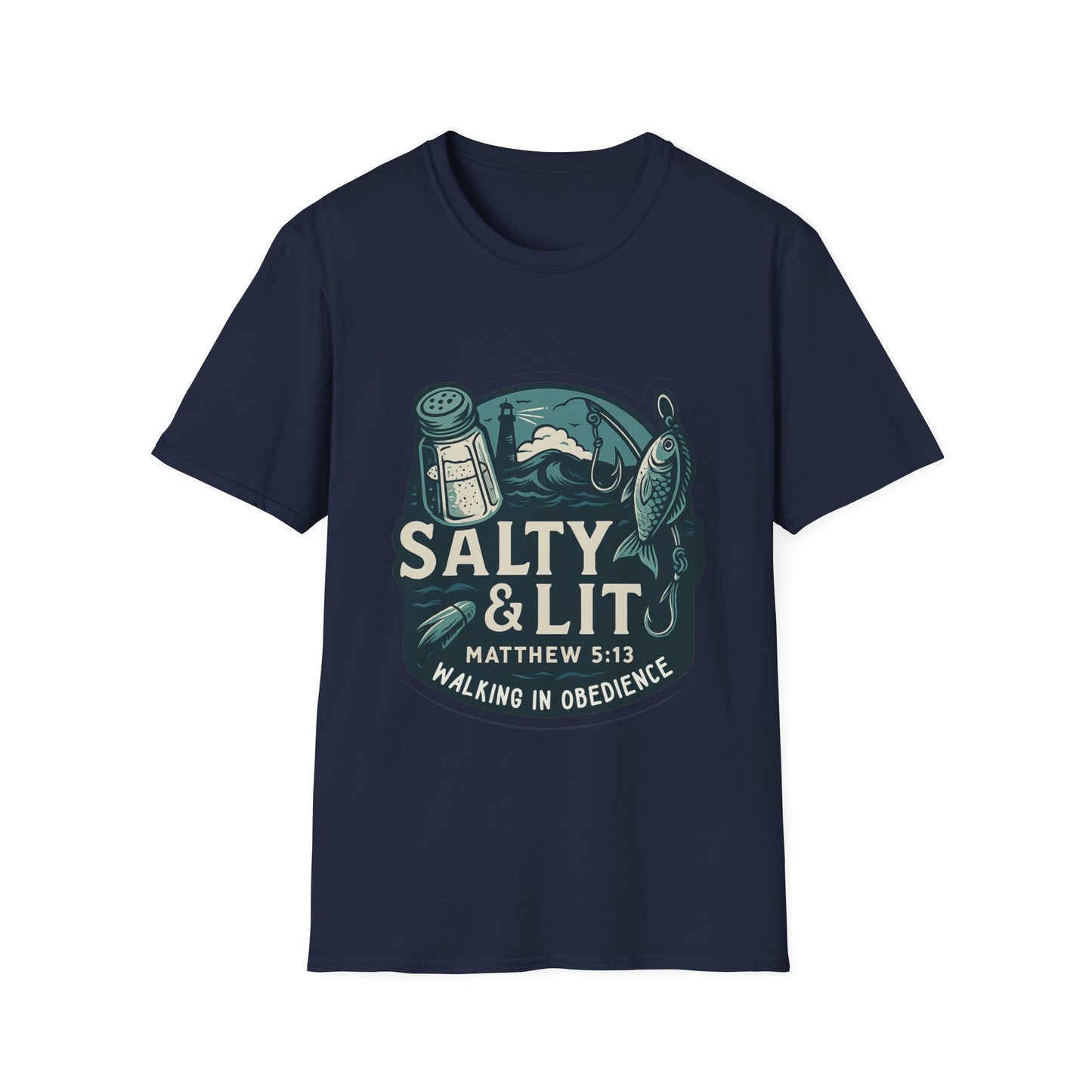 'Salty & Lit" Matthew 5:13 Bible Verse Christian Softstyle Tshirt