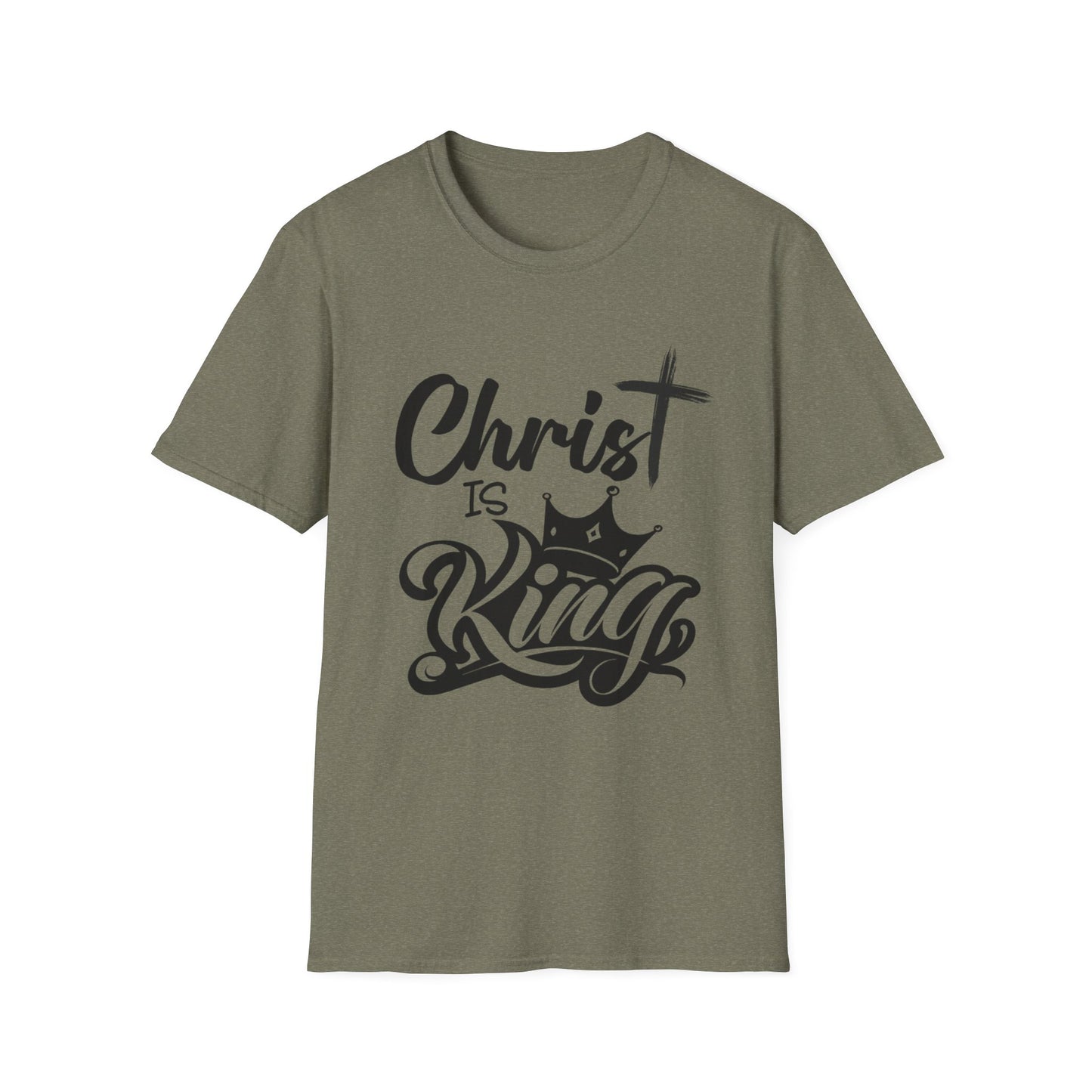 "Christ is King" Unisex Softstyle T-Shirt (Black Logo) - Sweet Baby Jeez Teez