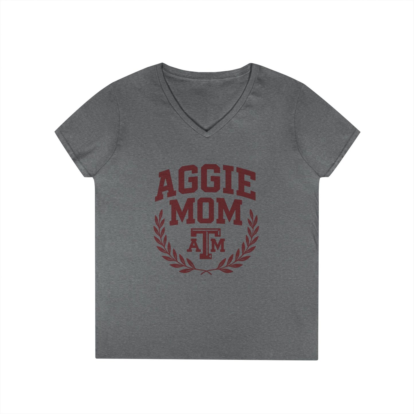 Aggie Mom Texas A&M Women's Semi-Fitted V-Neck T-Shirt - Sweet Baby Jeez Teez