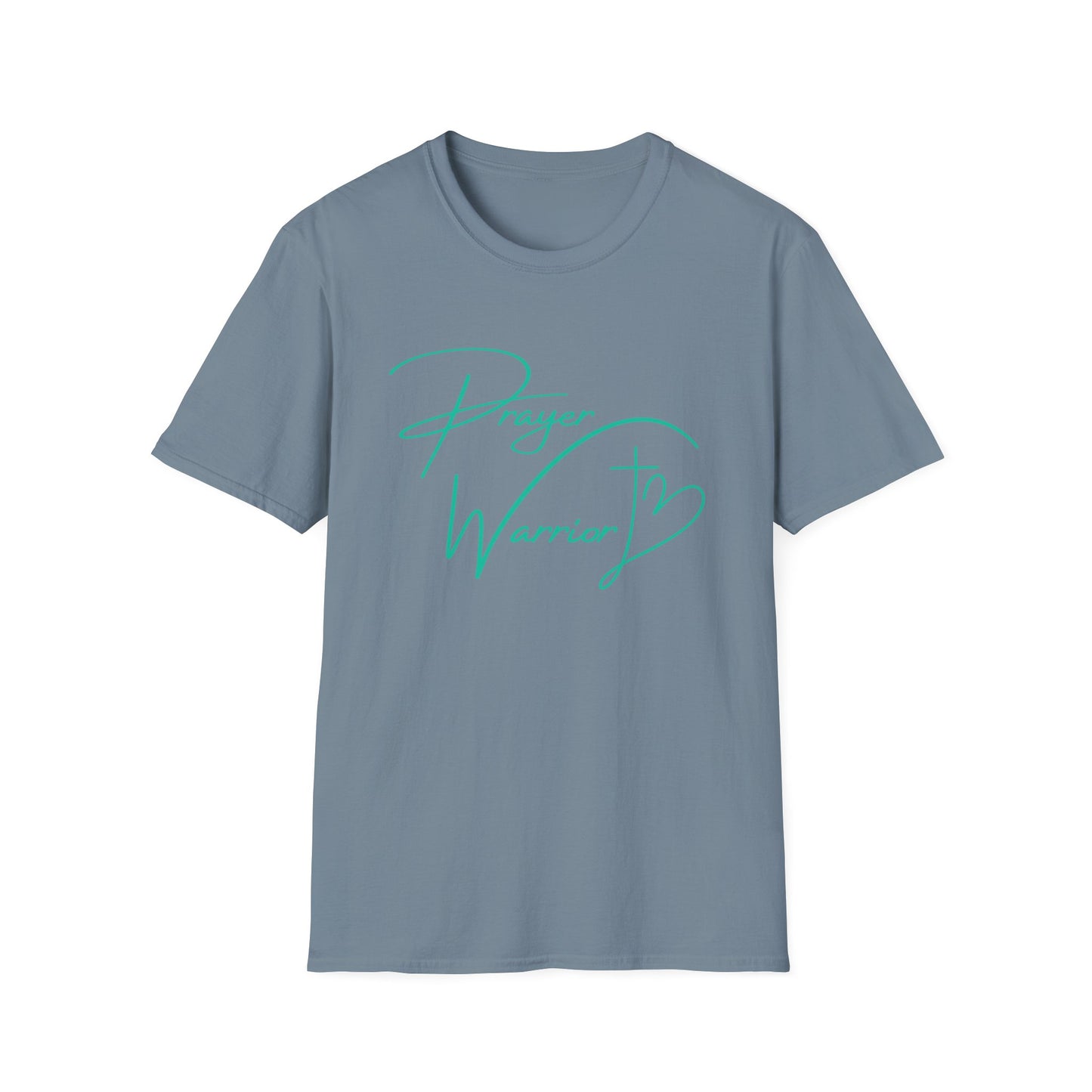 Prayer Warrior Cross Heart Women's Relaxed/Plus Tshirt (Teal Logo) - Sweet Baby Jeez Teez