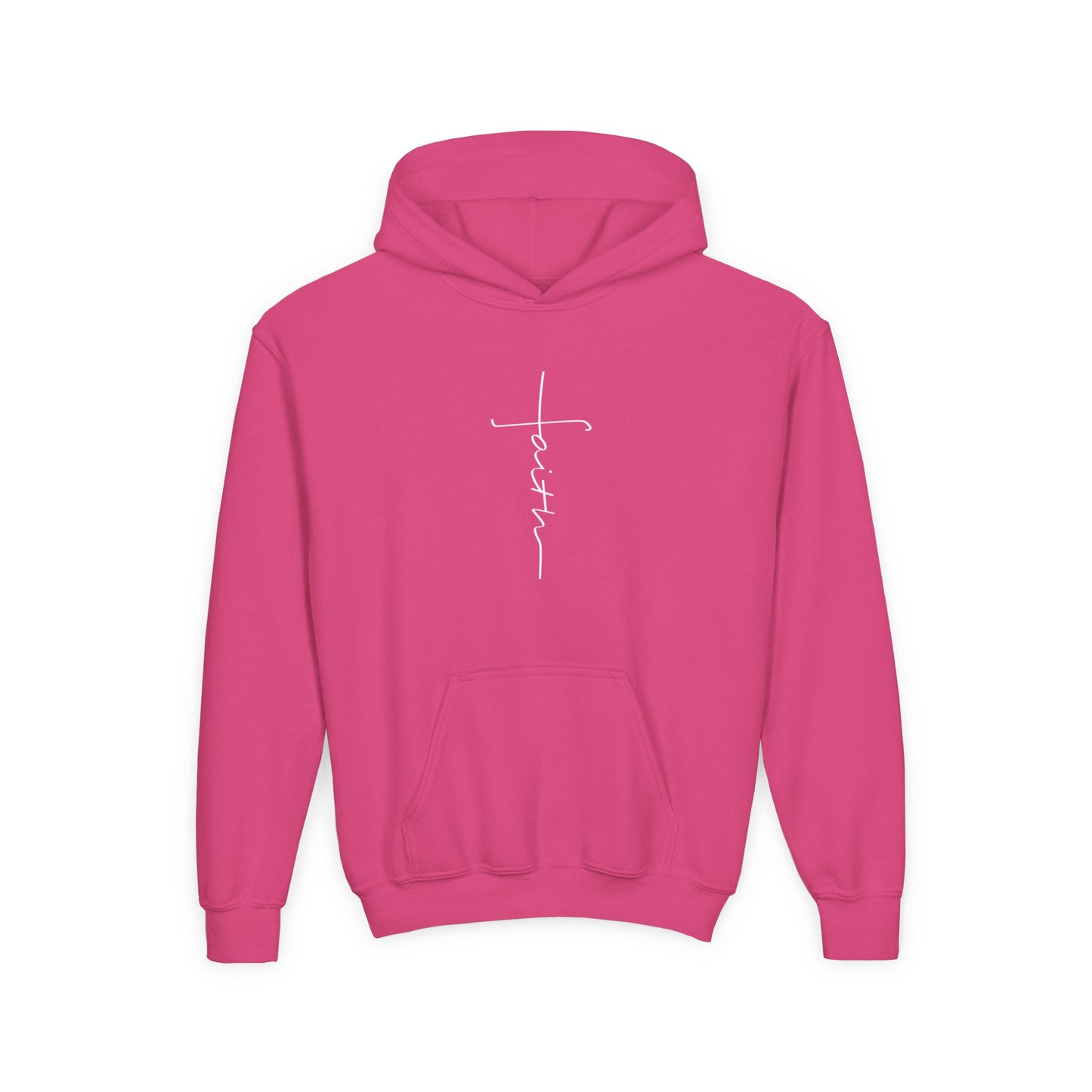 Cross Made From Faith Girl's Hoodie (White Logo)