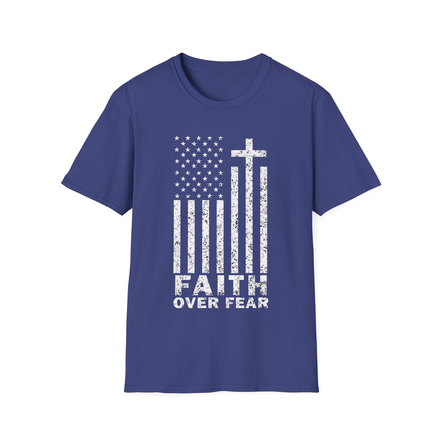 Faith Flag Men's Tshirt (White Logo)