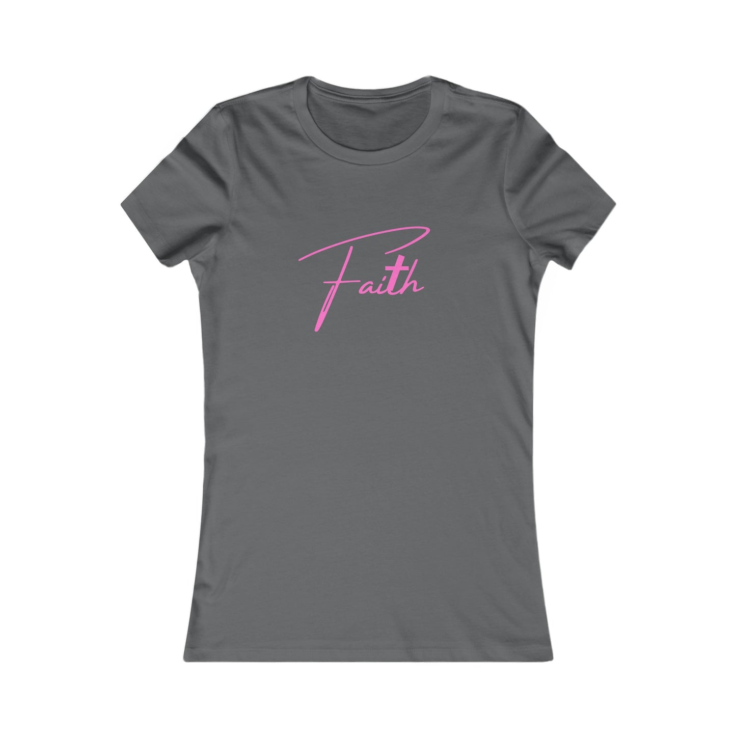 Cross-ed T Faith Women's Fitted Tshirt (Hot Pink Logo) - Sweet Baby Jeez Teez