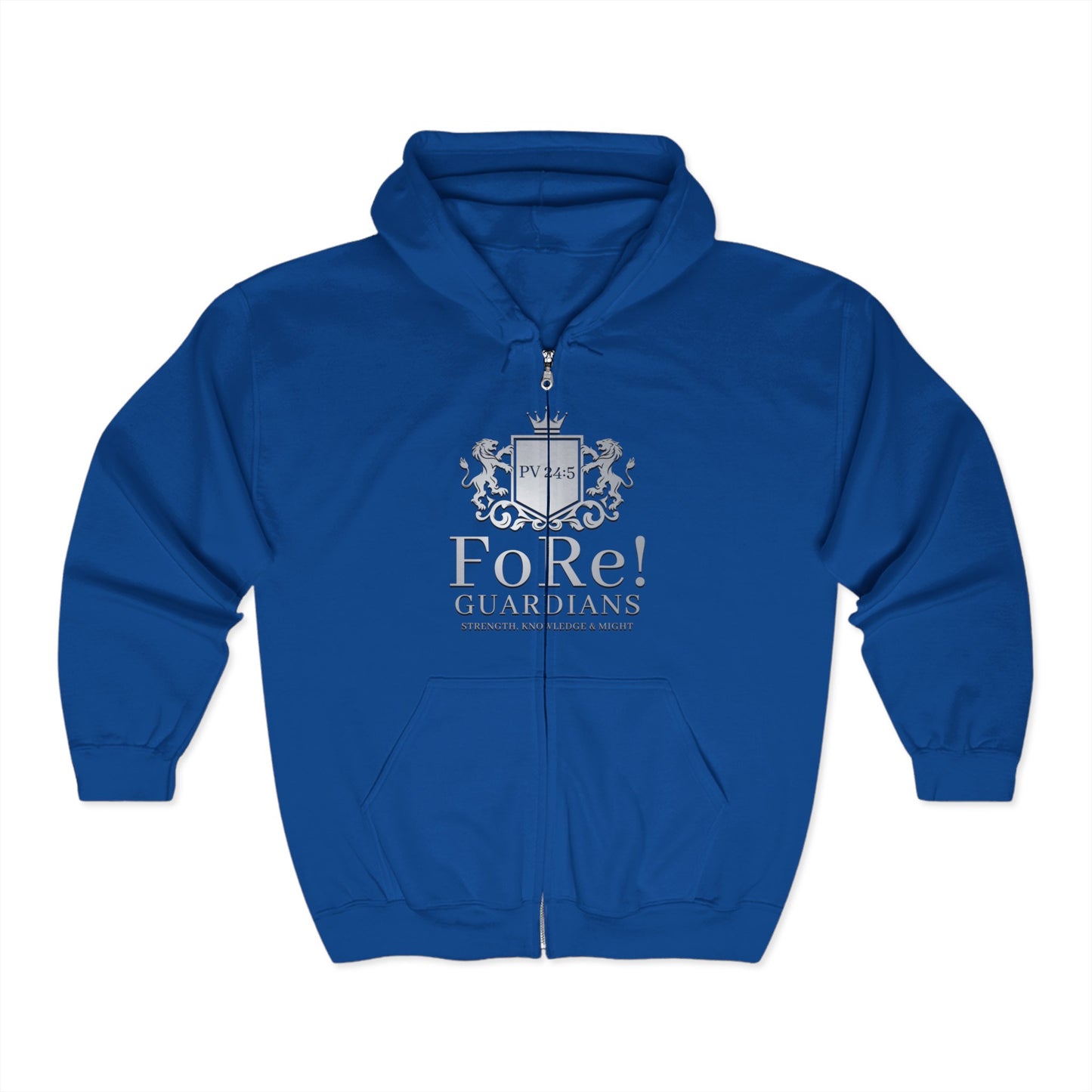 FoRe! Guardians Unisex Full Zip Hoodie - Strong, Knowledge & Might