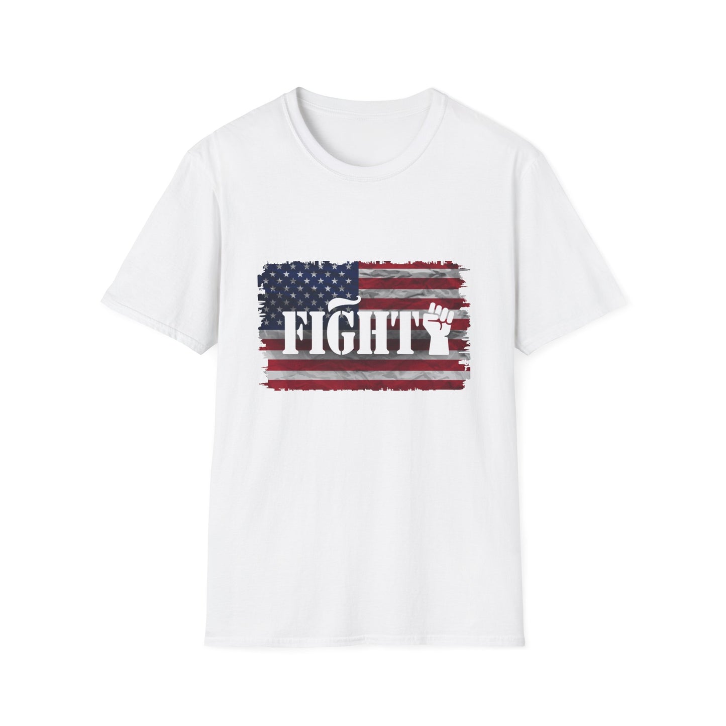 Fight Men's Tshirt (Flag Logo) - Sweet Baby Jeez Teez